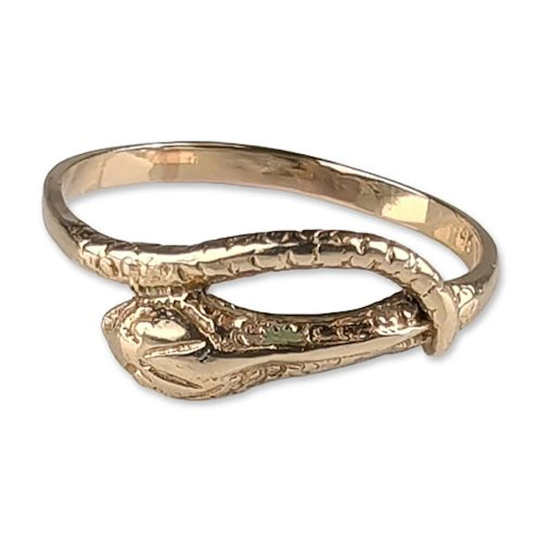 14K Yellow Gold Serpent Bypass Ring