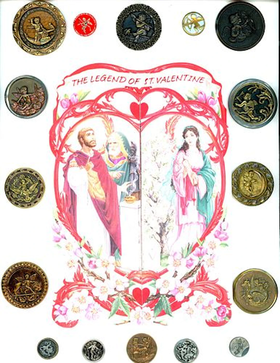 A CARD OF MOSTLY DIVISION ONE CUPID BUTTONS