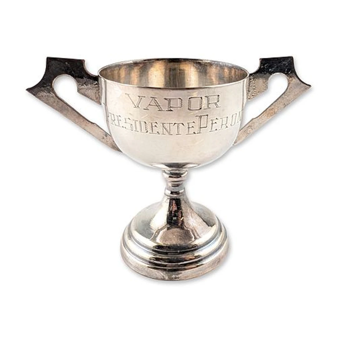 Art Deco Style Argentine Maritime Silverplate Trophy Cup
