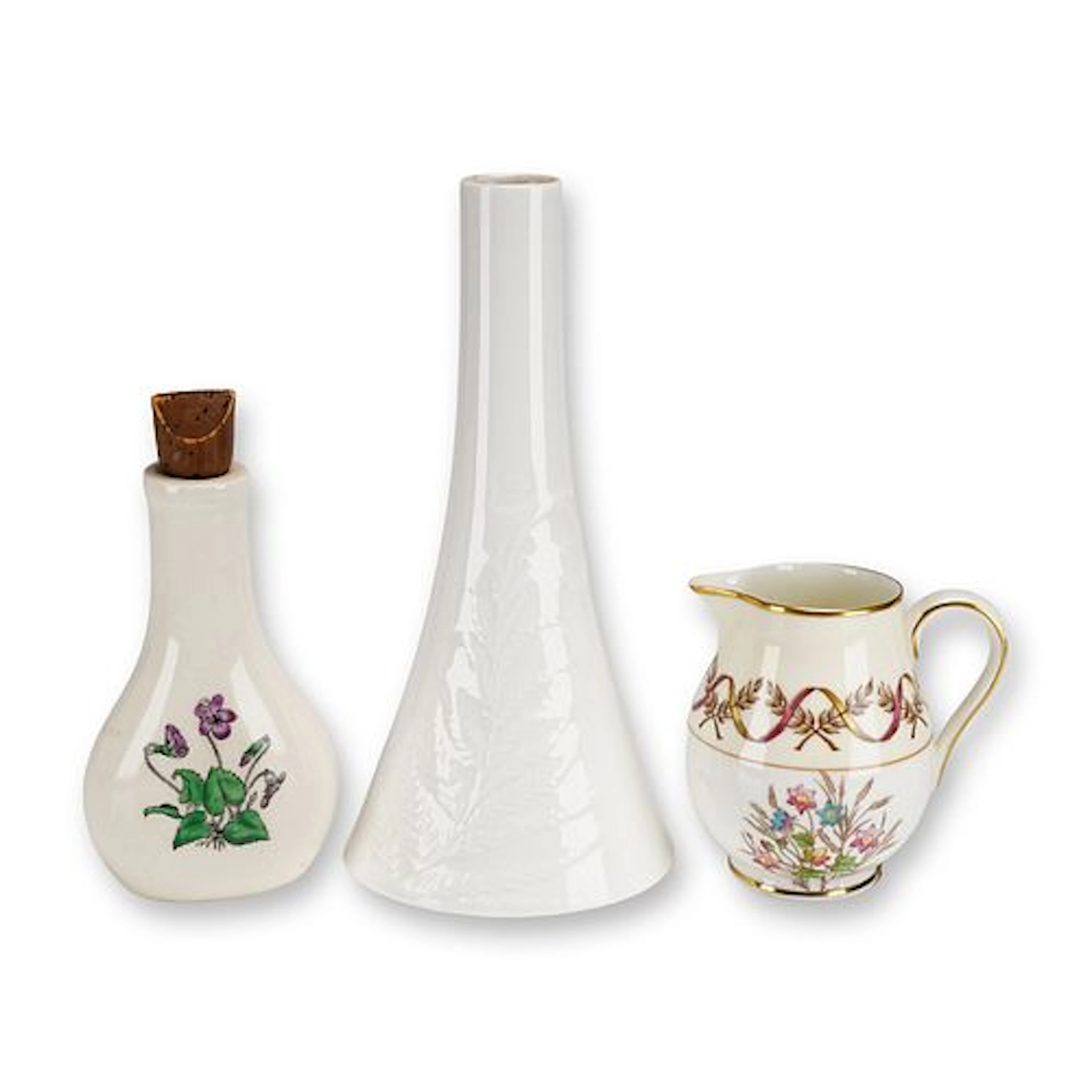 3pc Wedgwood Ceramic Items Including a Nature Pattern Bud Vase and
