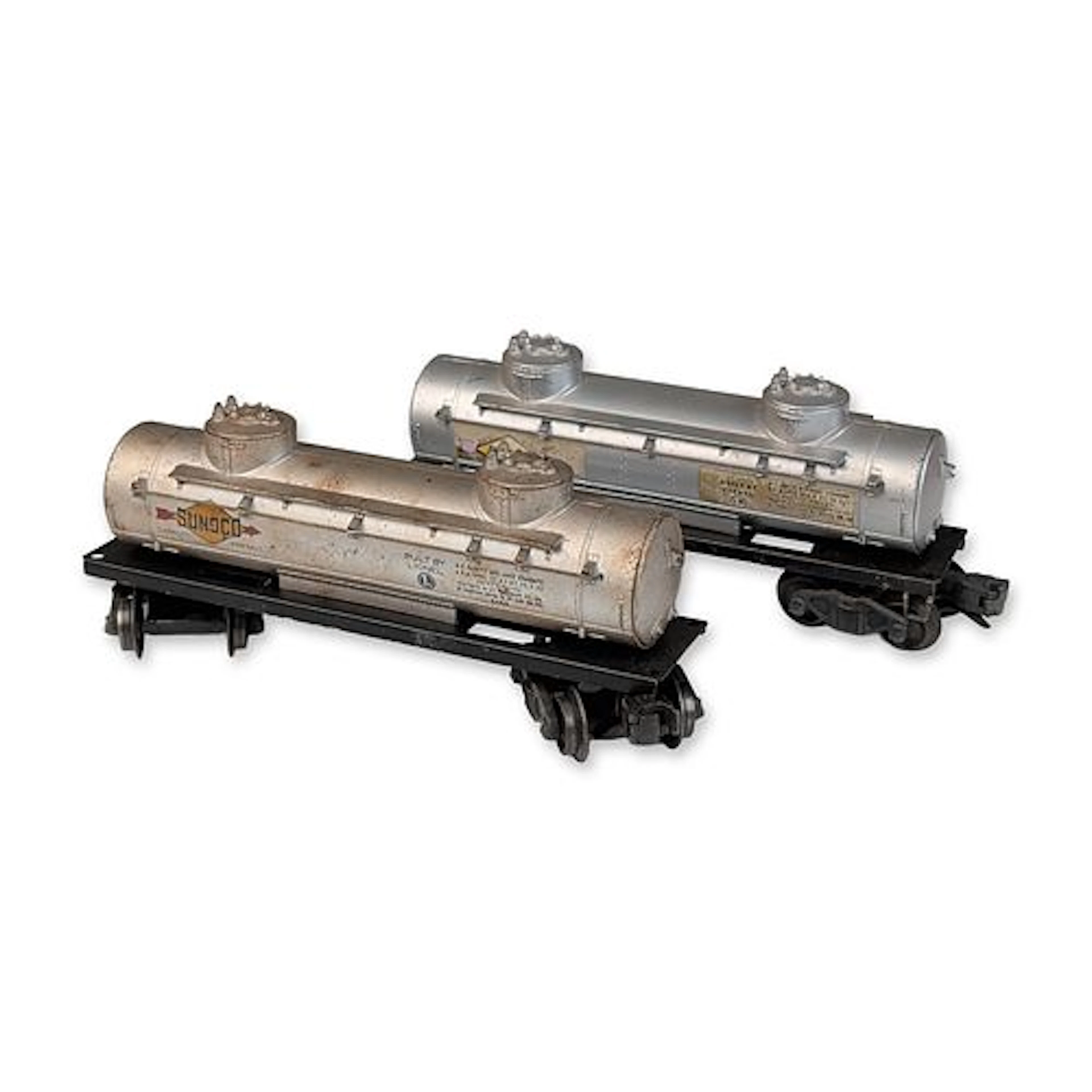 Two Lionel Electric Trains Sunoco 6465 Double Dome Tank Cars