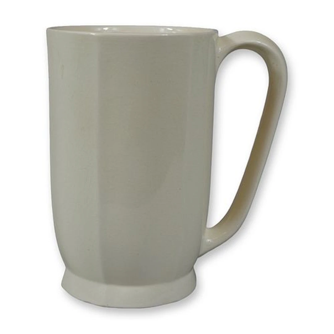 Keith Murray for Wedgwood Art Deco Moonstone Glaze Faceted Tankard
