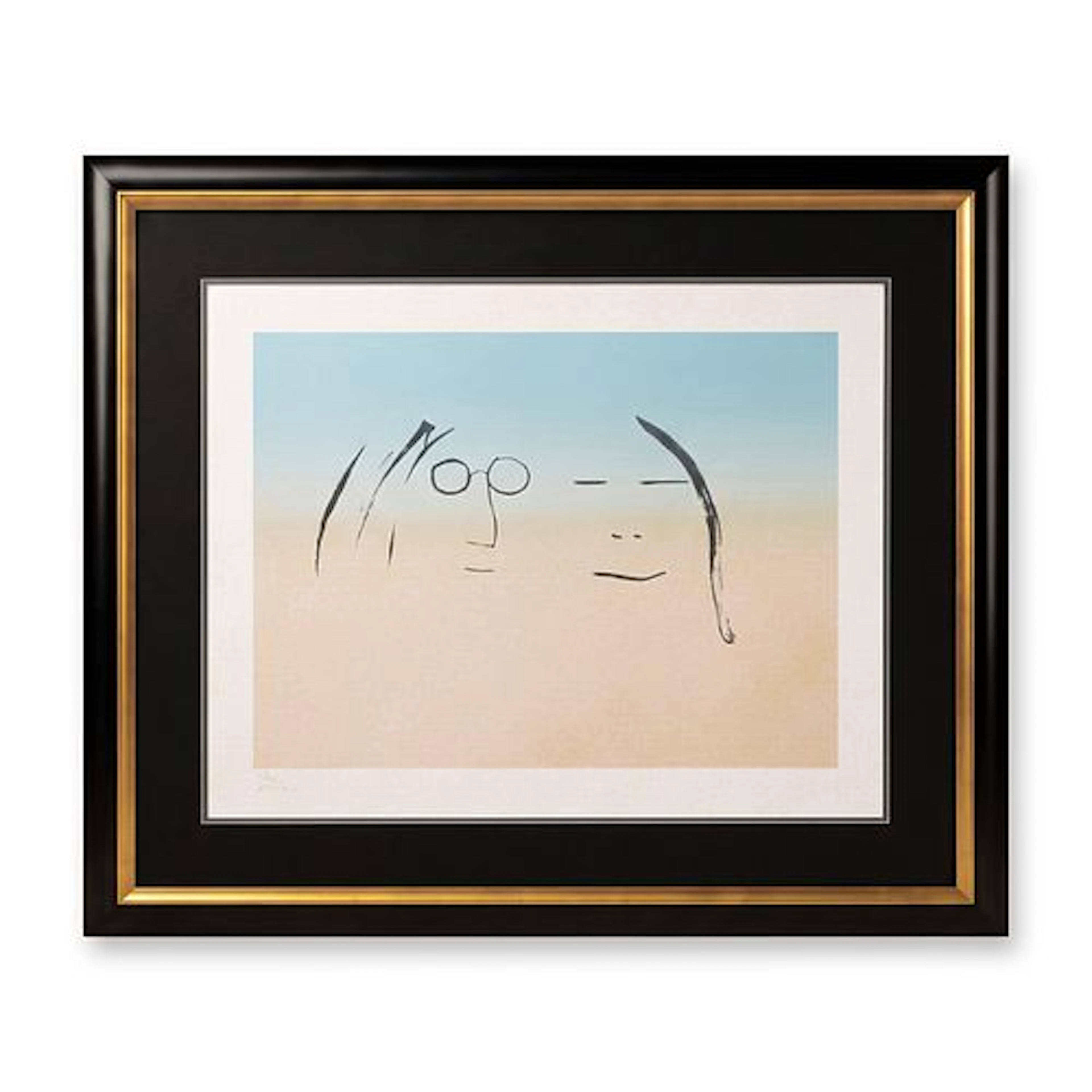John Lennon (British, 1940-1980) Copper Etching on Paper, Two Faces