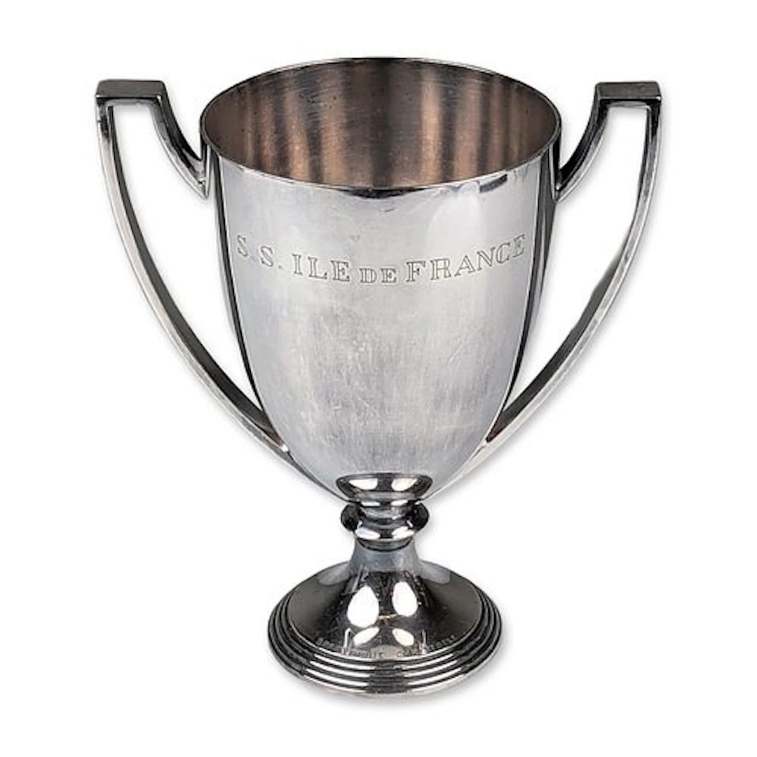 Christofle Silver-Plated SS Ile de France 1930s Trophy Cup