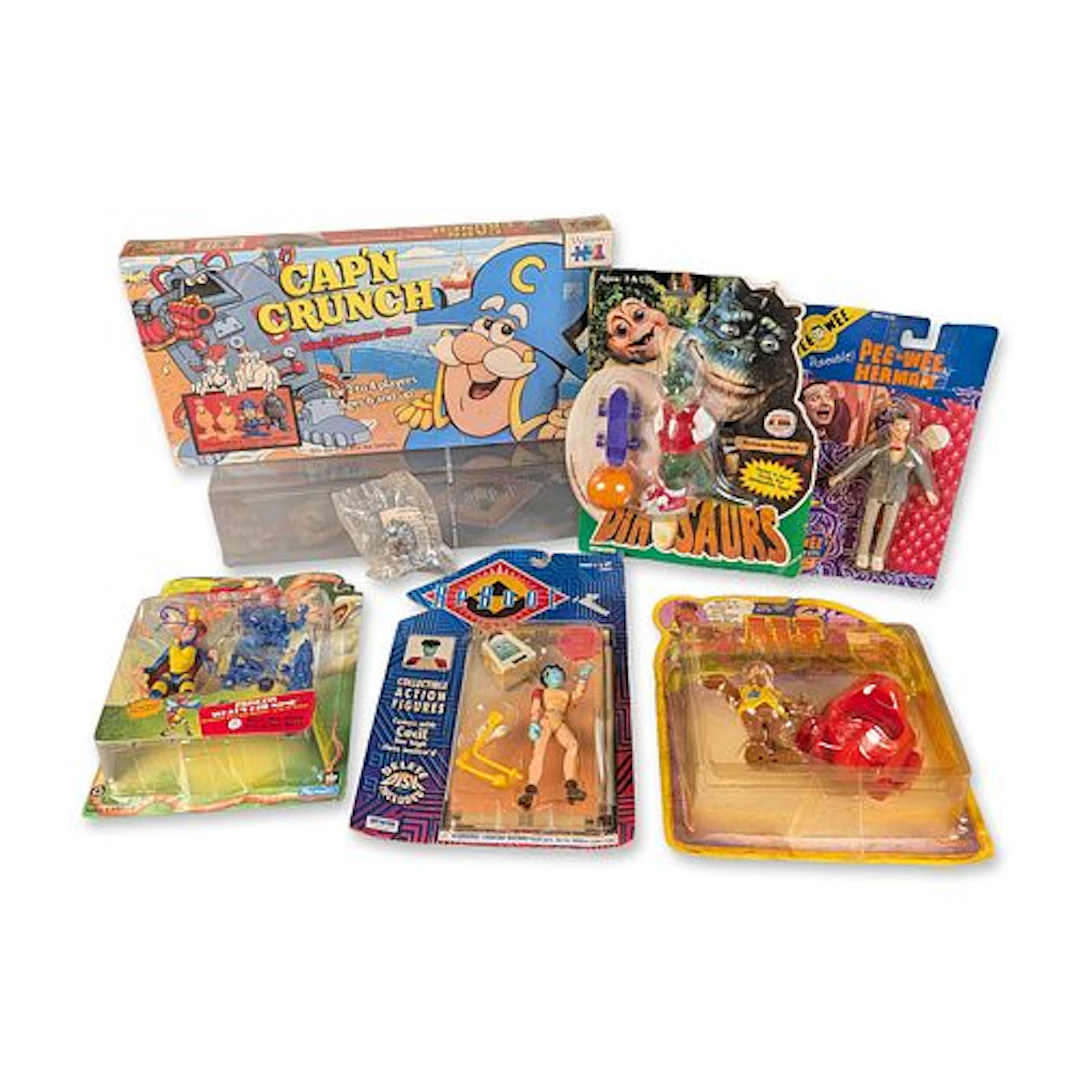 Collection of 1980s and 1990s Media Franchise Action Figurines and Games