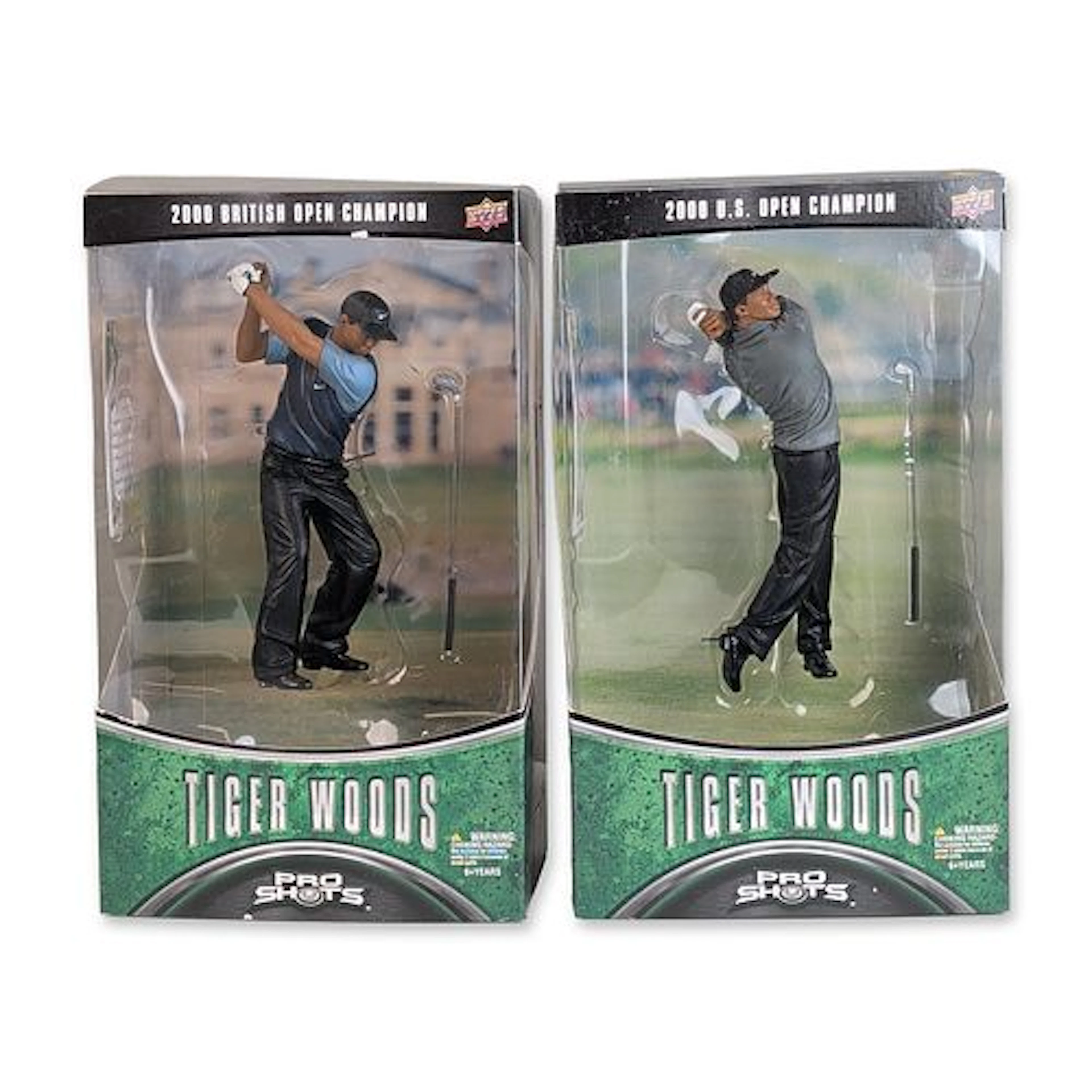 Pair of Upper Deck Tiger Woods Pro Shots Figures