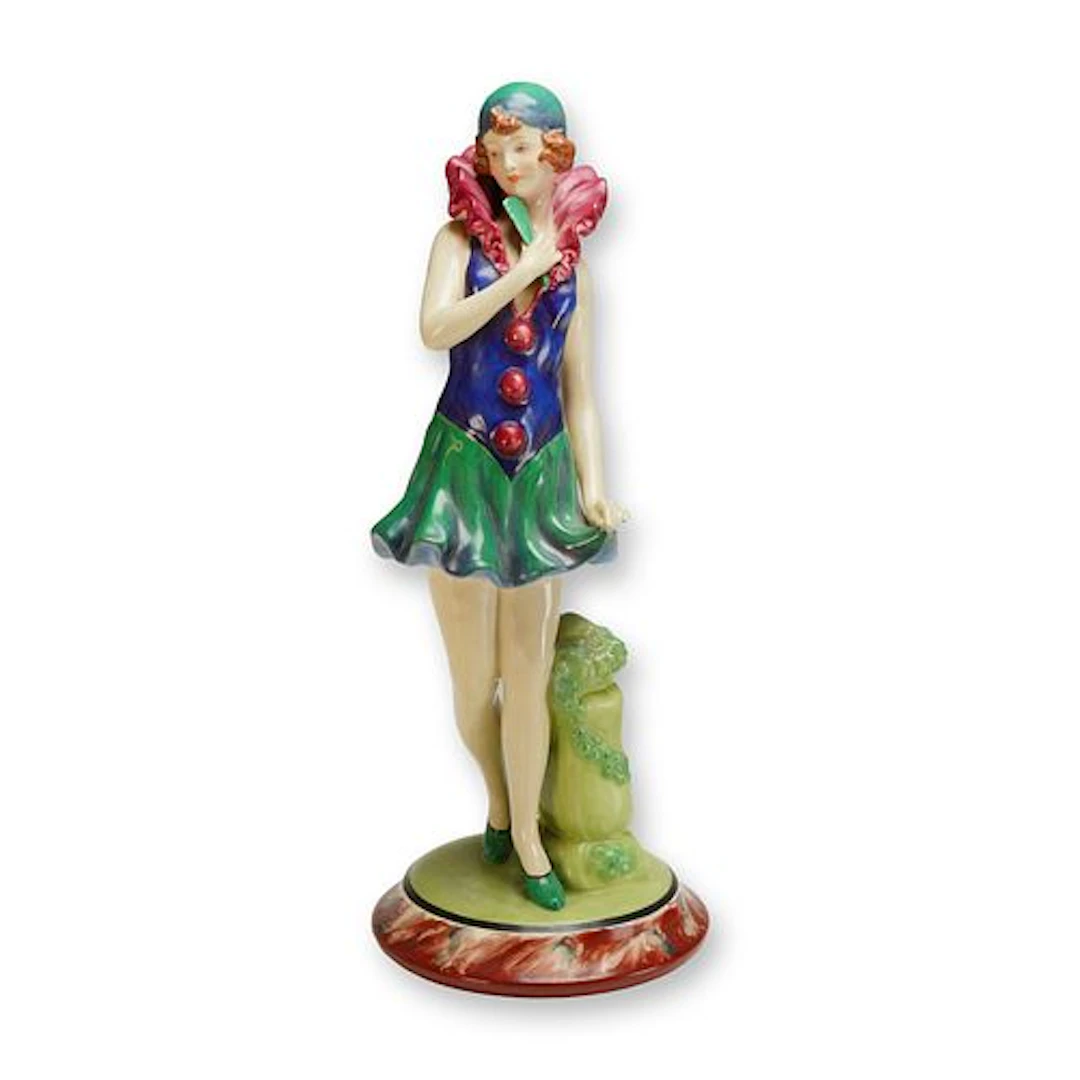 Royal Dux Bohemia Porcelain Art Deco Lady Figurine