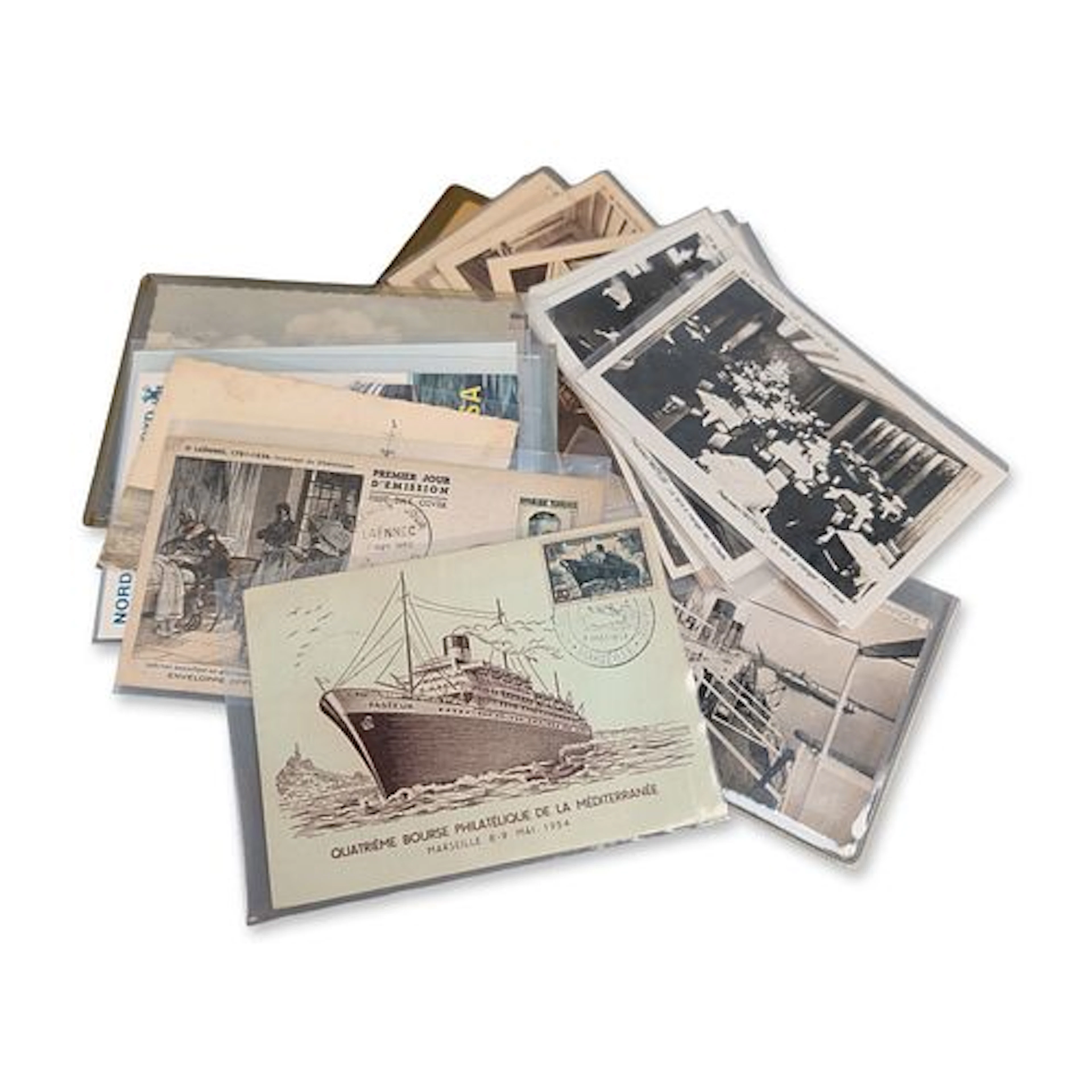 Collection of French Maritime and Philatelic Ephemera