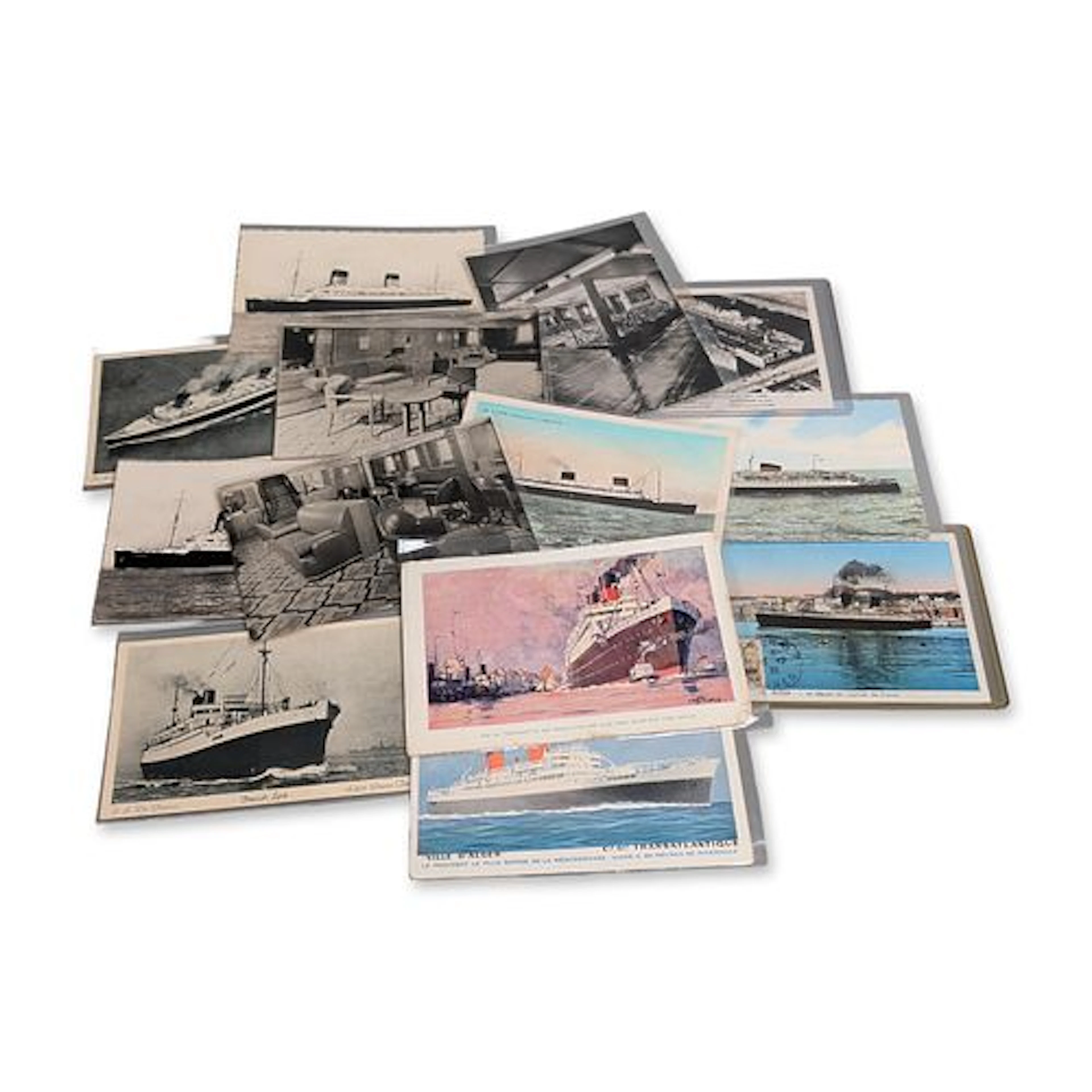 13pc Compagnie Generale Transatlantique French Line and Maritime Postcards