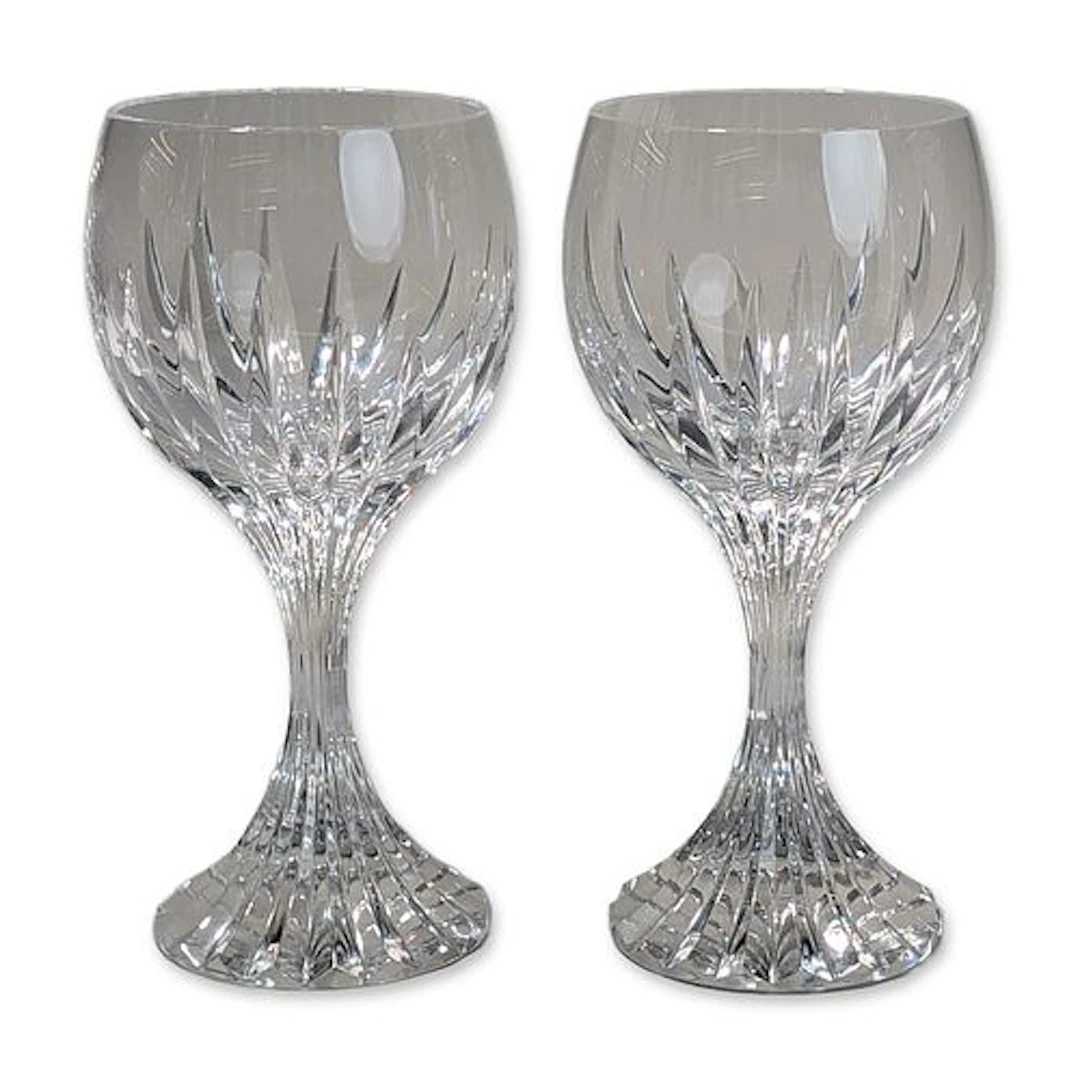 Pair of Baccarat Massena Crystal Wine Glasses