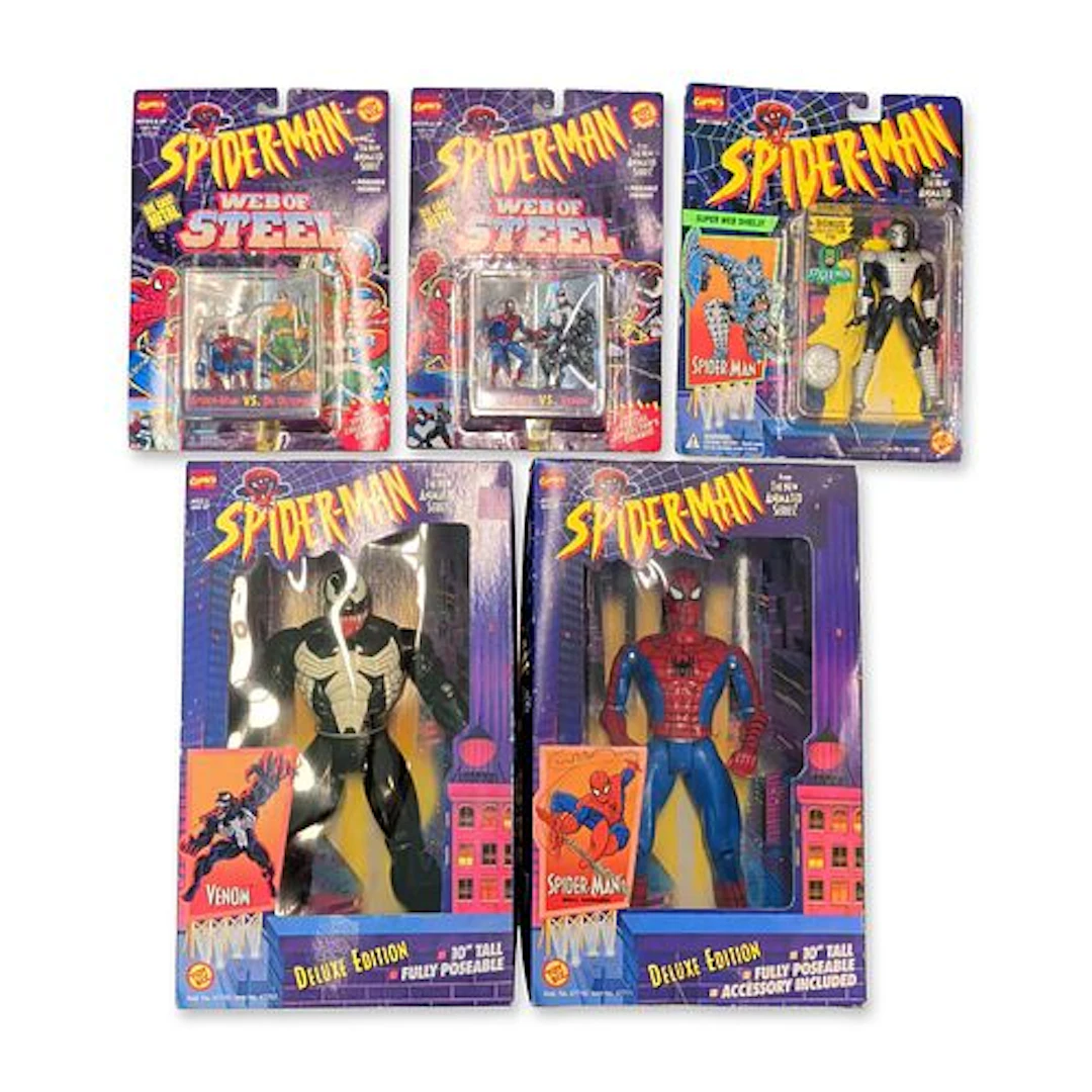 5pc Toy Biz Spider-Man Animated Series Action Figurine Collection