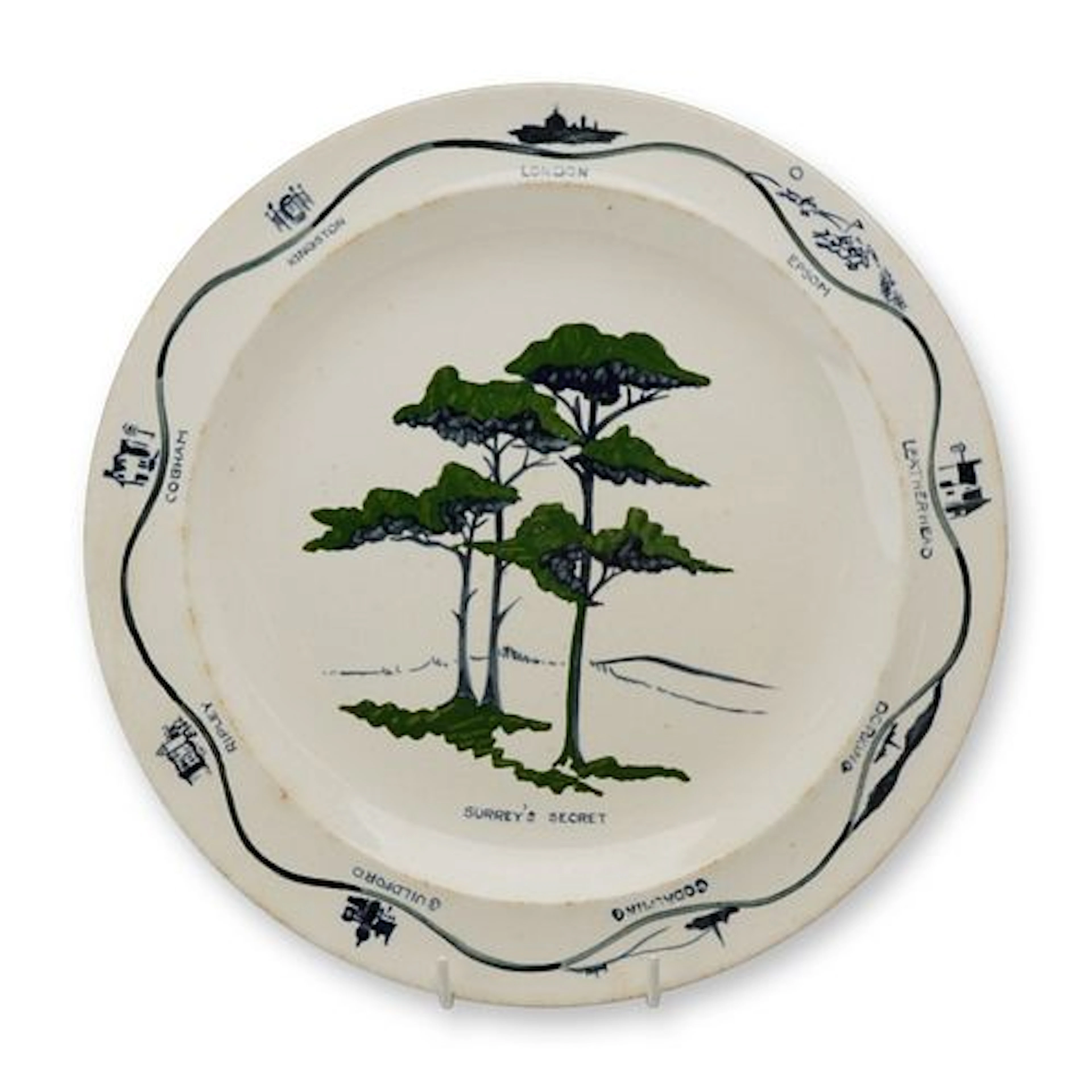 Wedgwood Etruria England Stamped Creamware Plate Featuring Surreys
