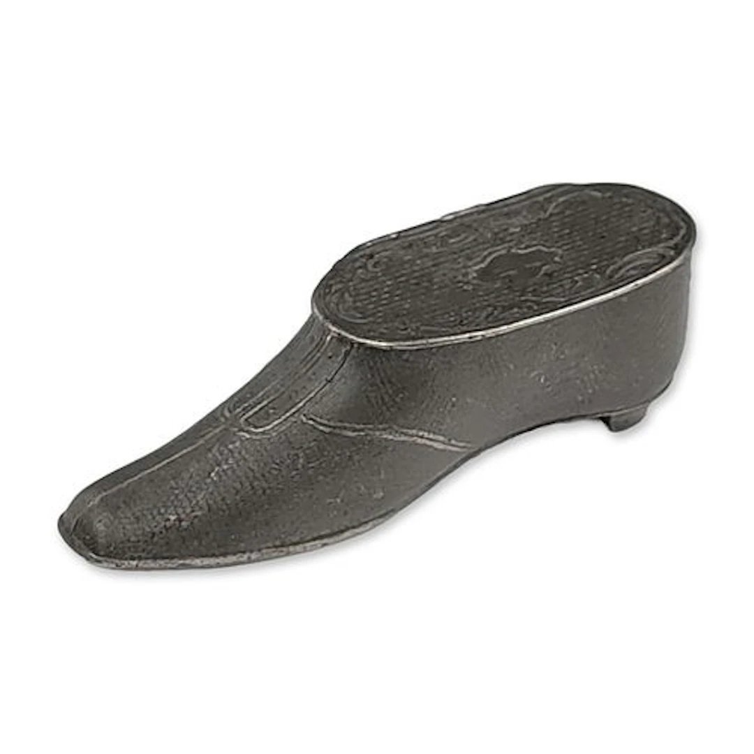 Victorian Style Pewter Shoe Form Snuff Box