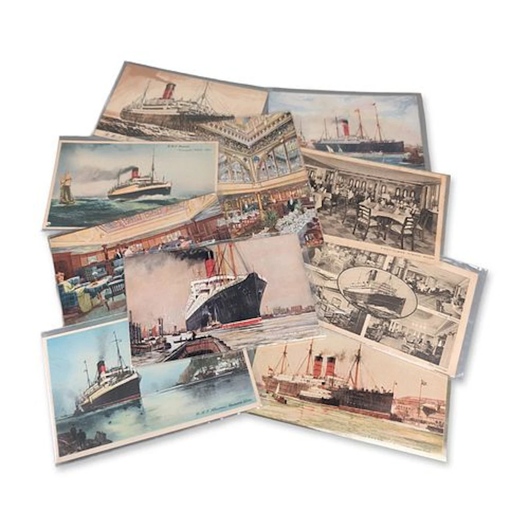 10pc Vintage Ocean Liner Postcards Featuring Cunard and White Star Line