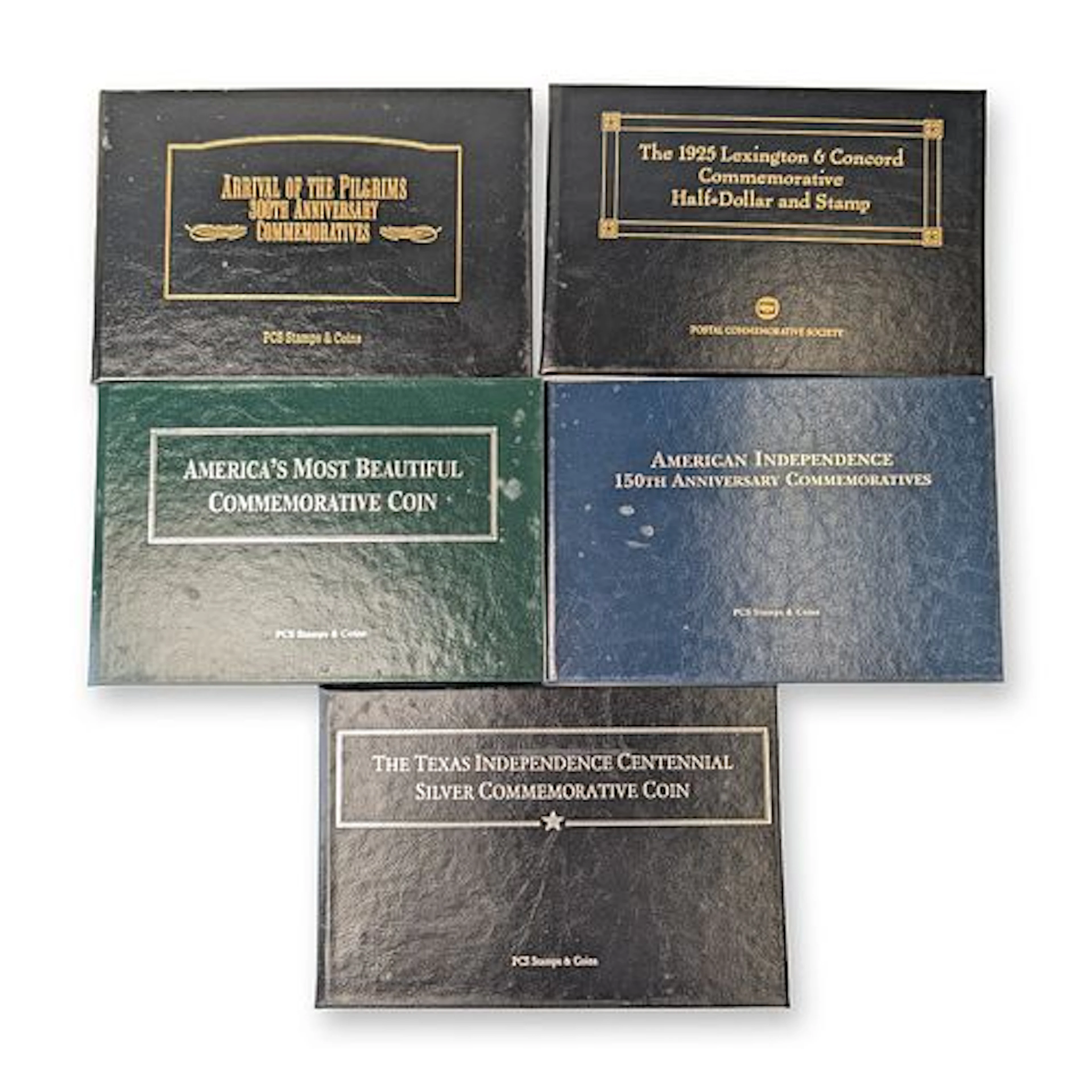 5pc Collection of US Commemorative Silver Half Dollars and Stamps