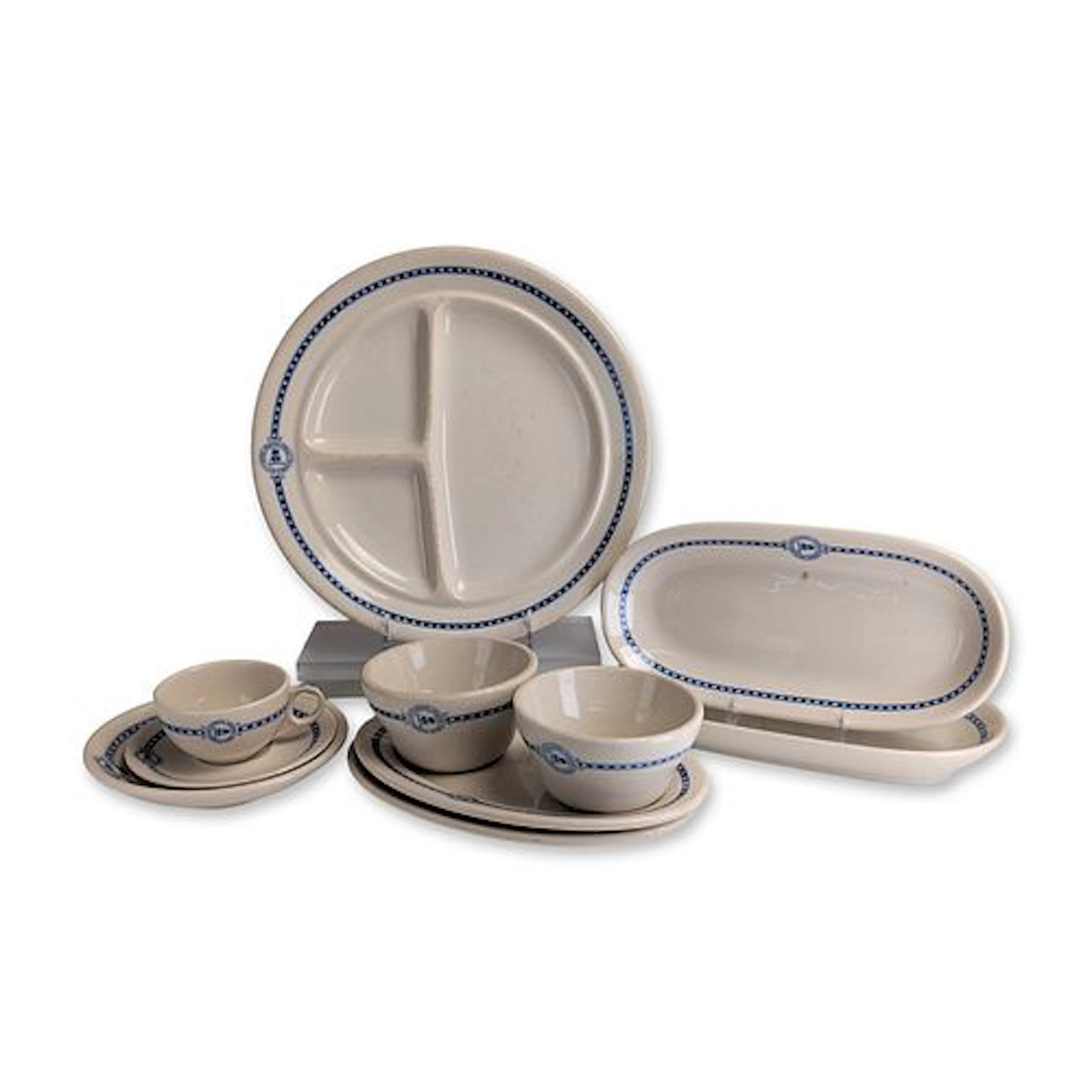 10pc Buffalo China for Peninsular & Occidental Steamship Company Tableware Set