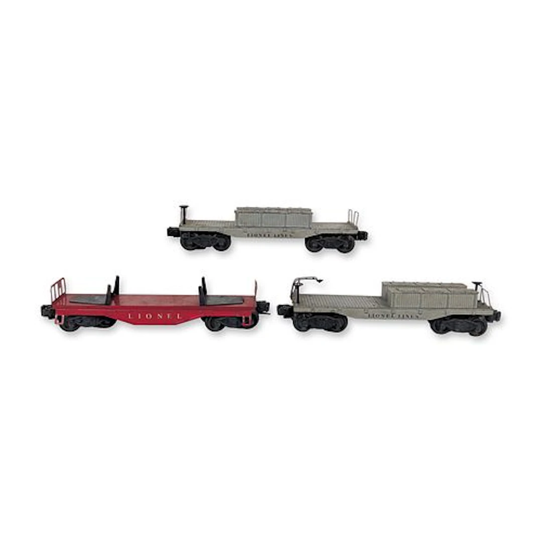 Trio of Lionel O Gauge Model Train Freight Cars