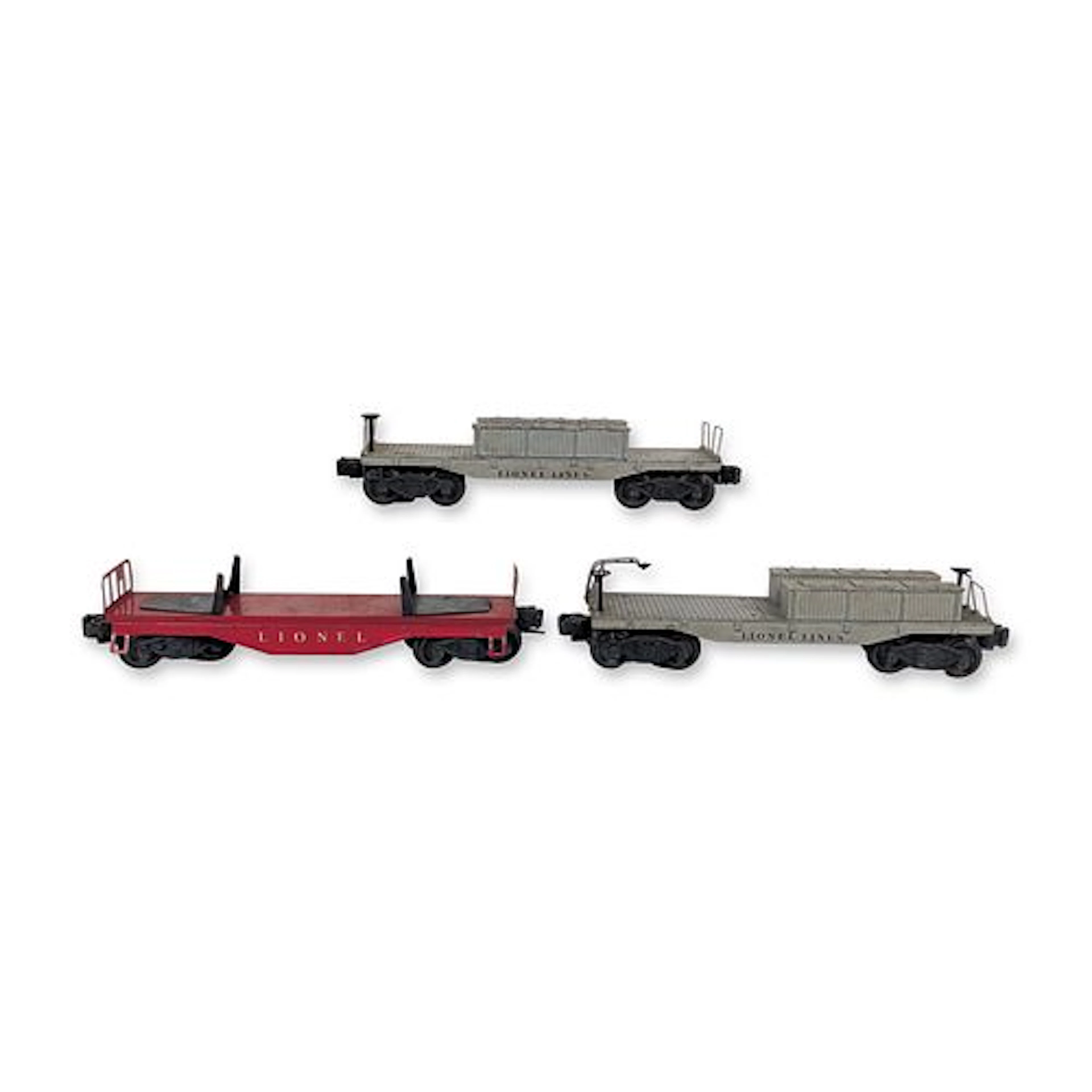 Trio of Lionel O Gauge Model Train Freight Cars