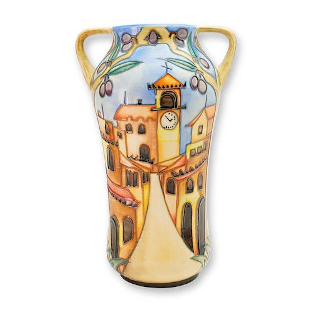 Moorcroft Pottery by Beverley Wilkes Twin Handled Vase, Cetona