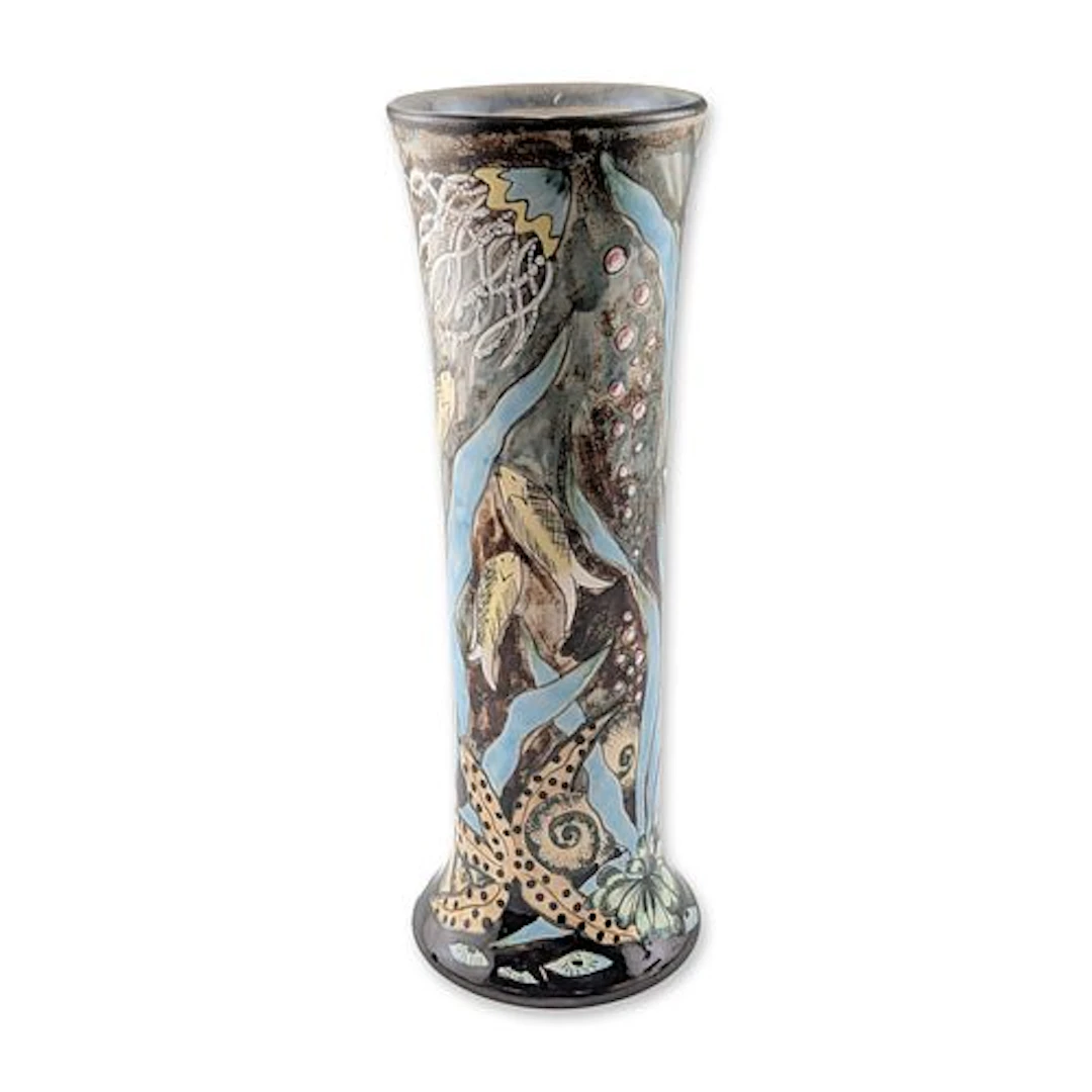 Cobridge Stoneware Marine Motif Vase