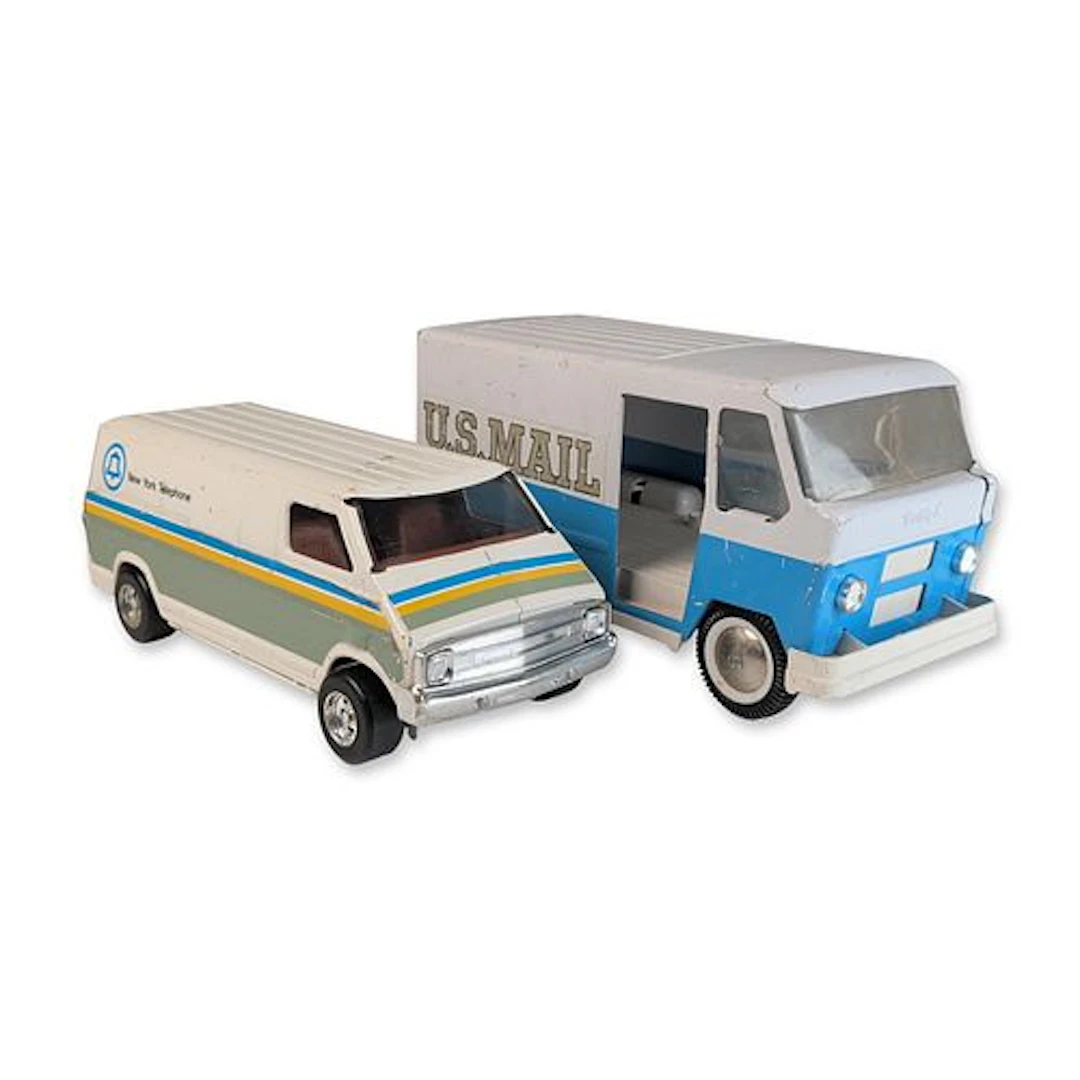 2pc Buddy L and Ertl Pressed Steel Commercial Delivery Vans