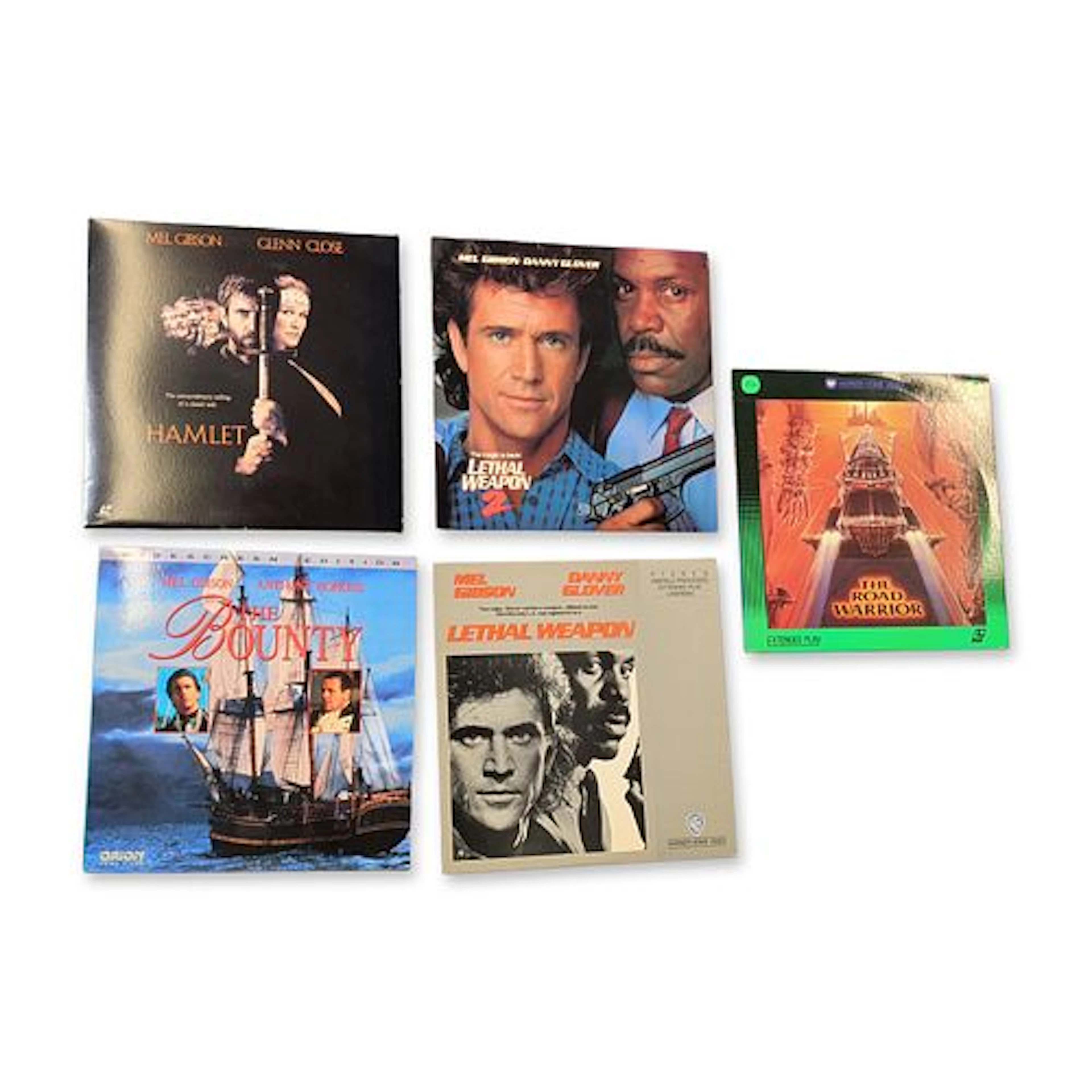 A Collection of Five Mel Gibson LaserDisc Movie Releases