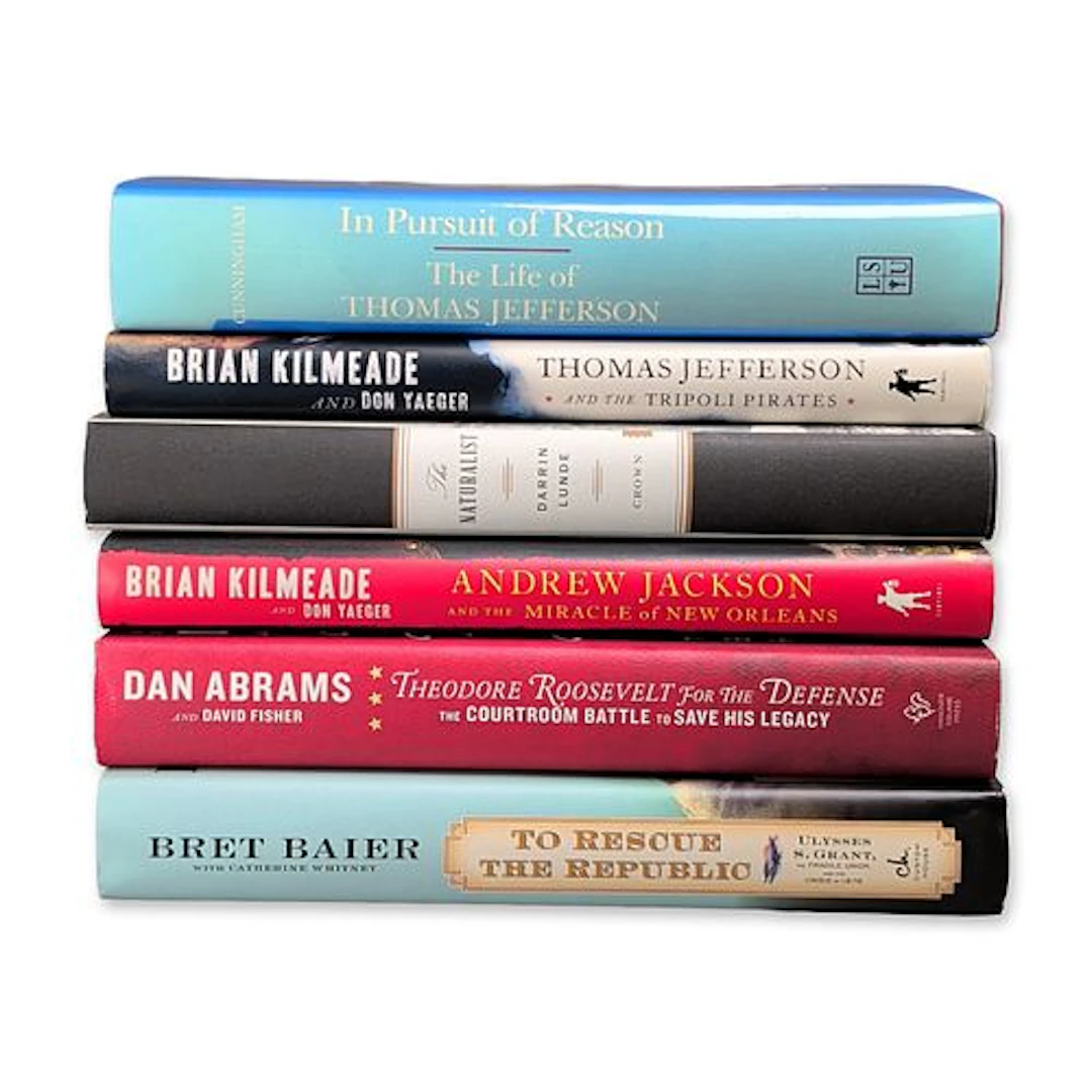 Collection of US Presidential and Military History Hardcover Books (DJ)