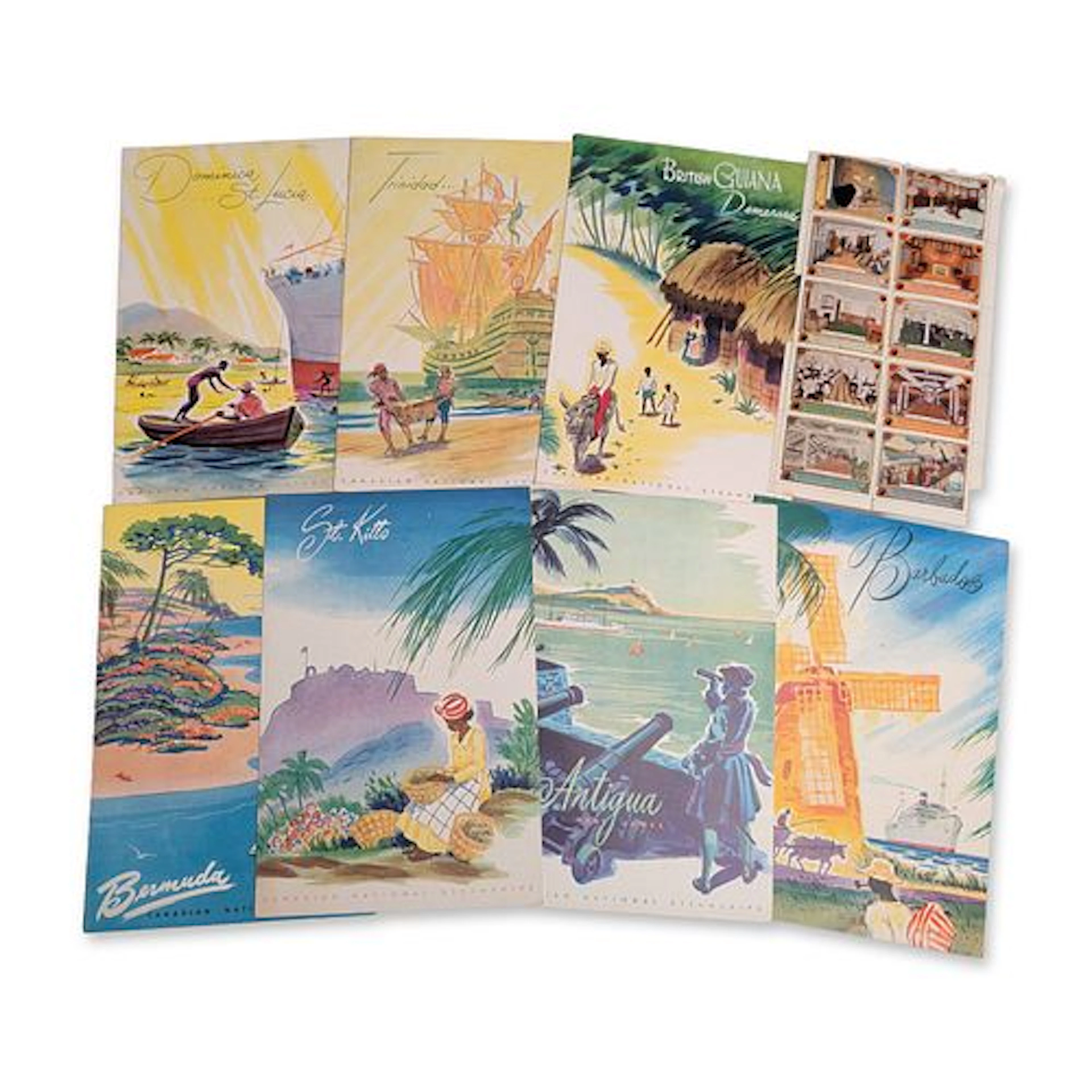 8pc Collection of Canadian National Steamships Caribbean Voyage Ephemera