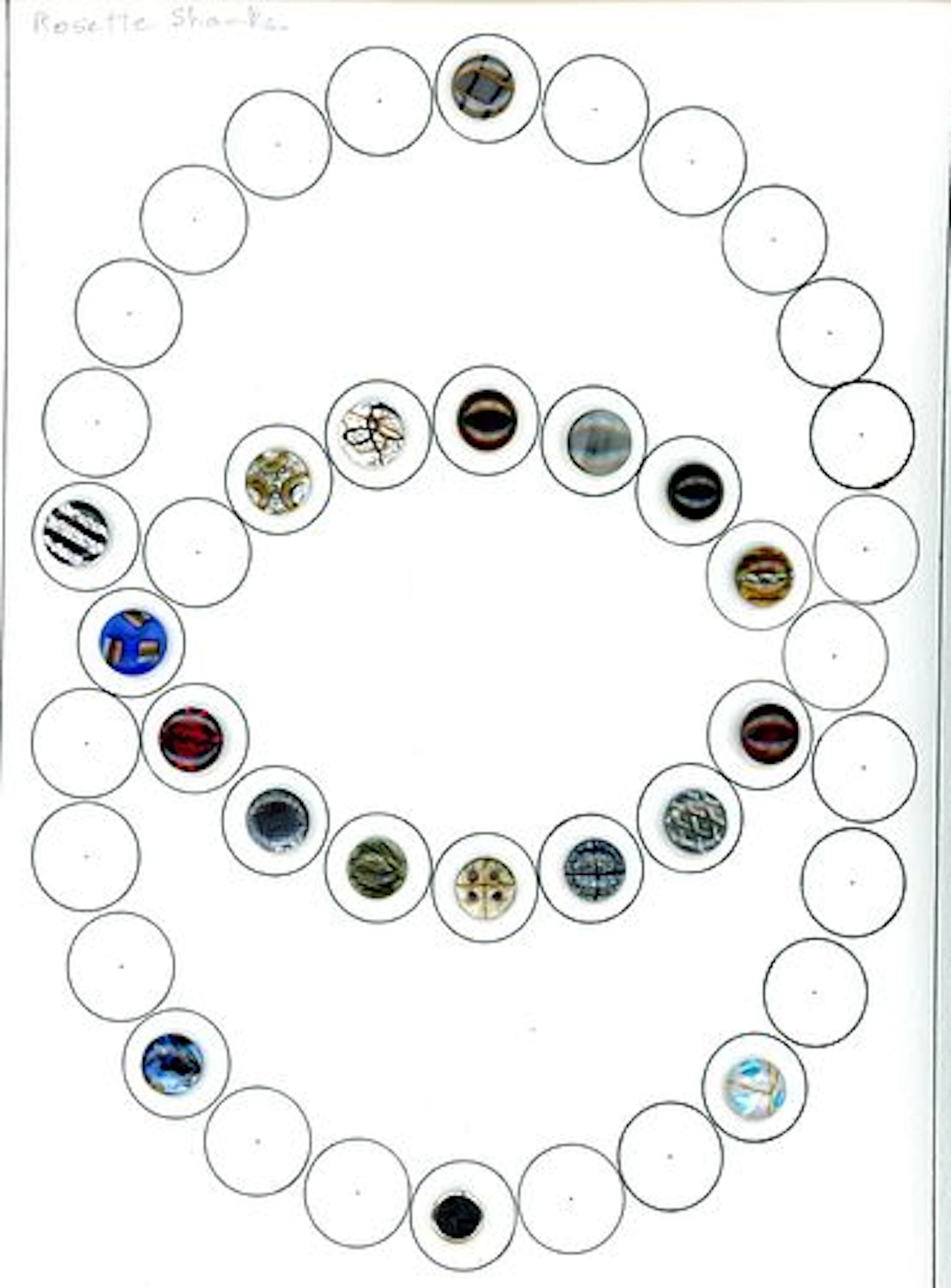 A PARTIAL CARD OF DIVISION ONE GLASS BUTTONS