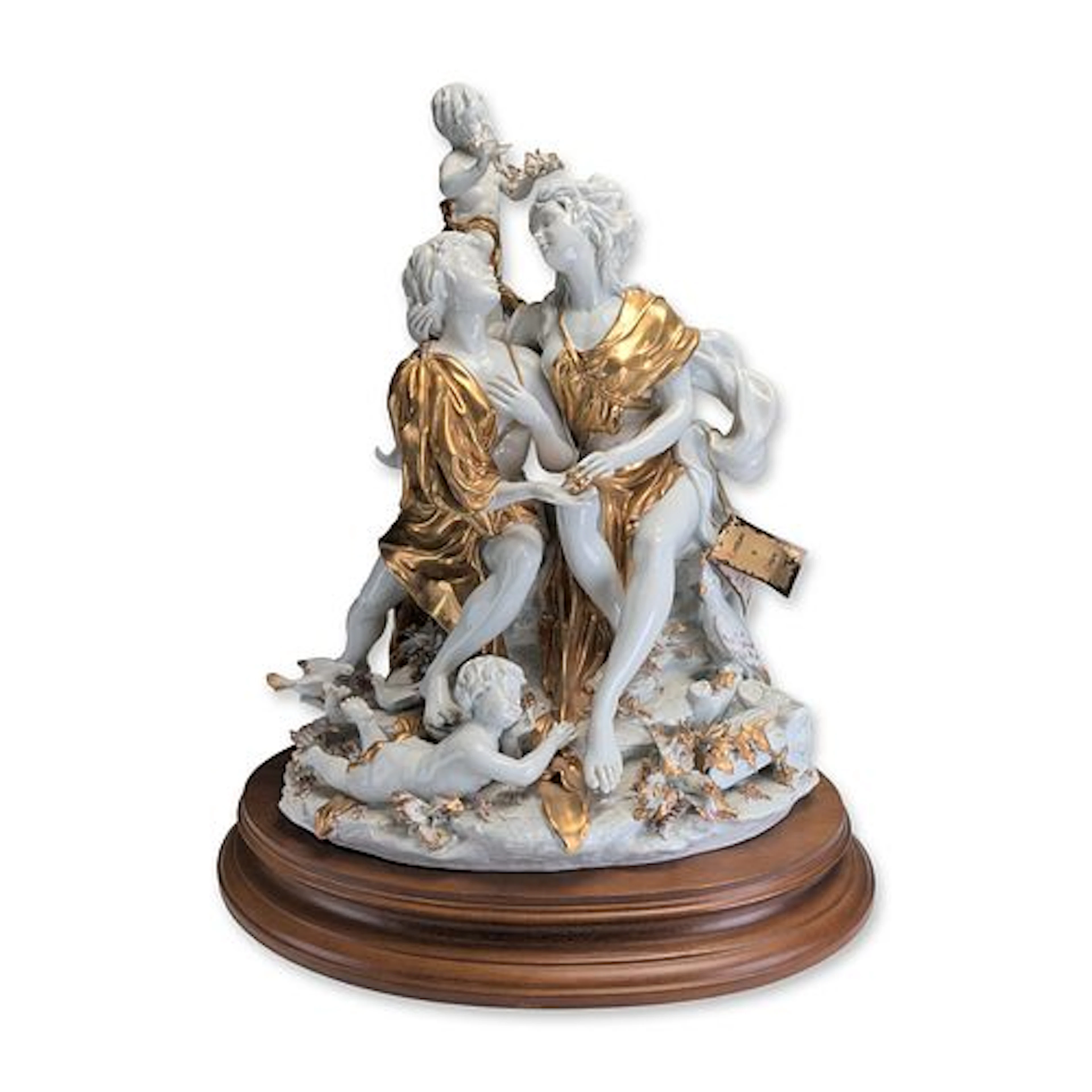 Carpie Studio Italian Gilded Porcelain Figural Group