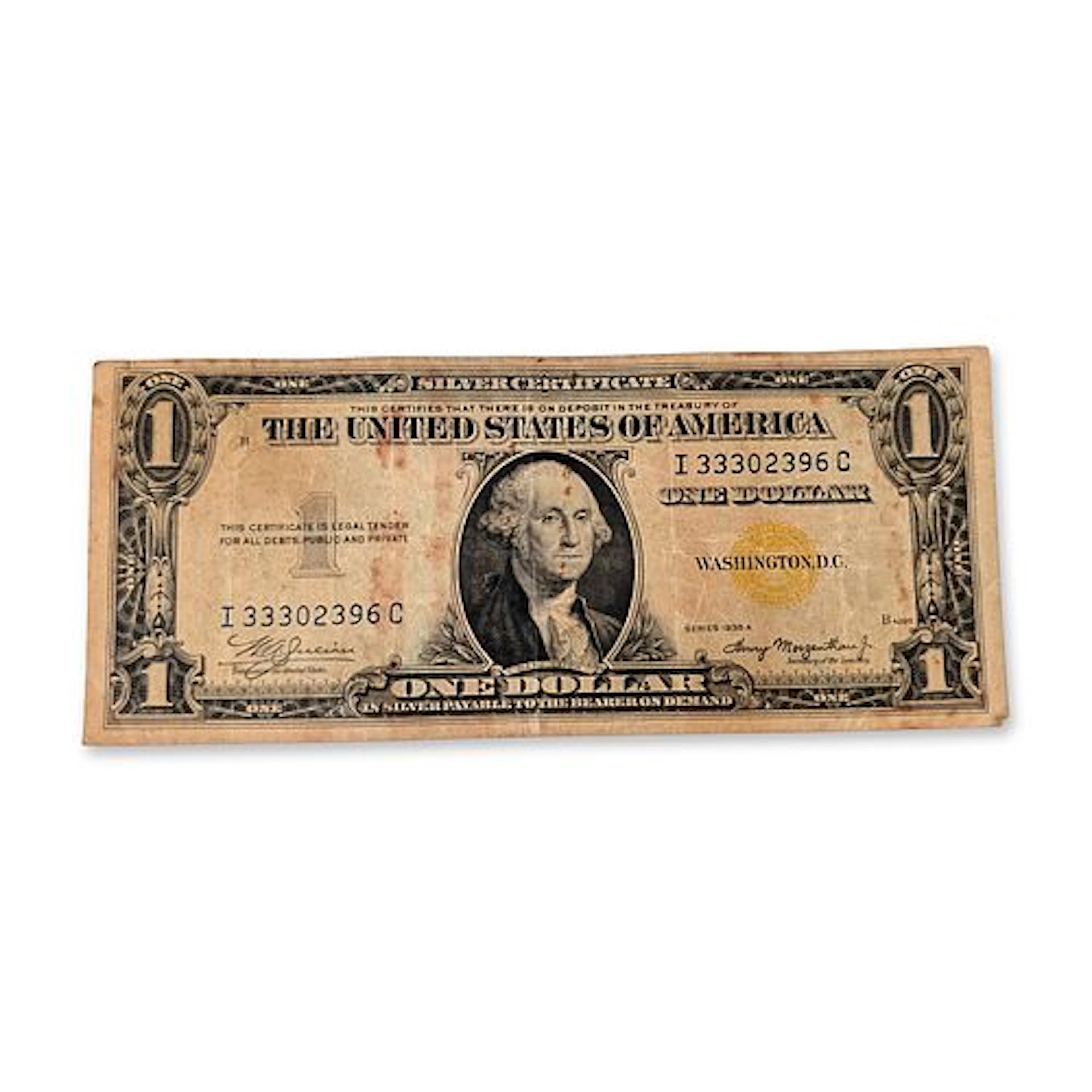 1935 A US One Dollar Silver Certificate Yellow Seal