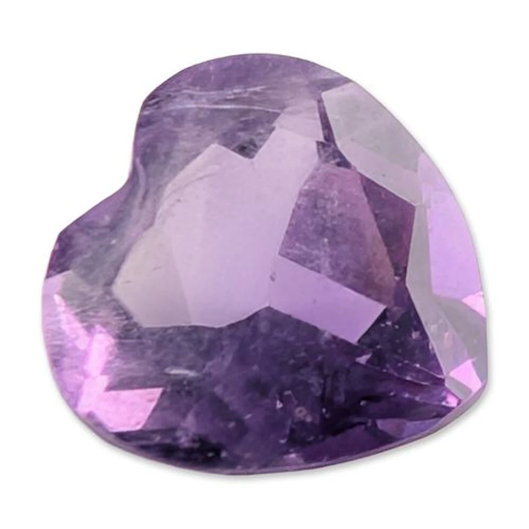 Loose Heart-Shaped Amethyst Gemstone