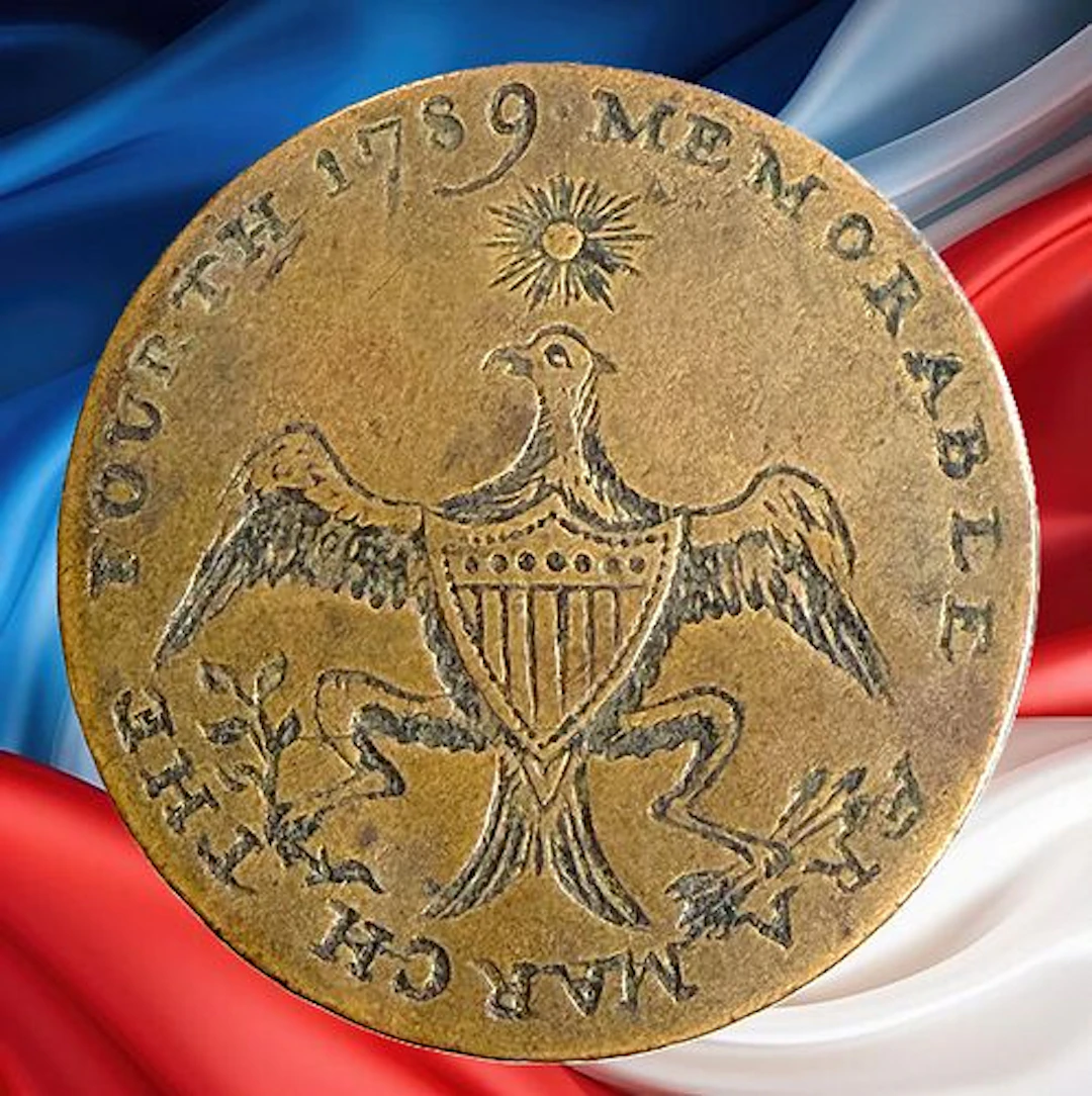 A RARE AND DATED GEORGE WASHINGTON INAUGURAL BUTTON