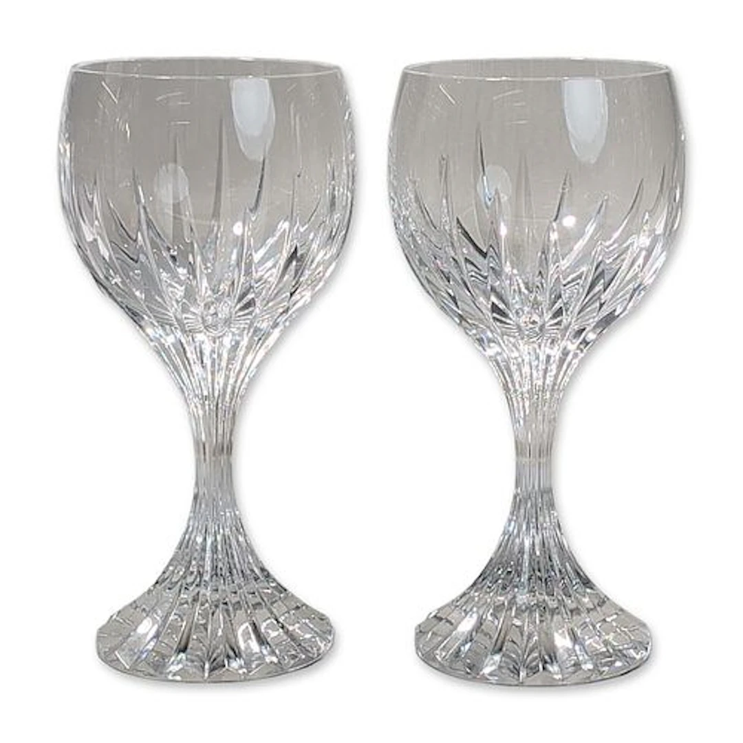 Pair of Baccarat Massena Crystal Wine Glasses