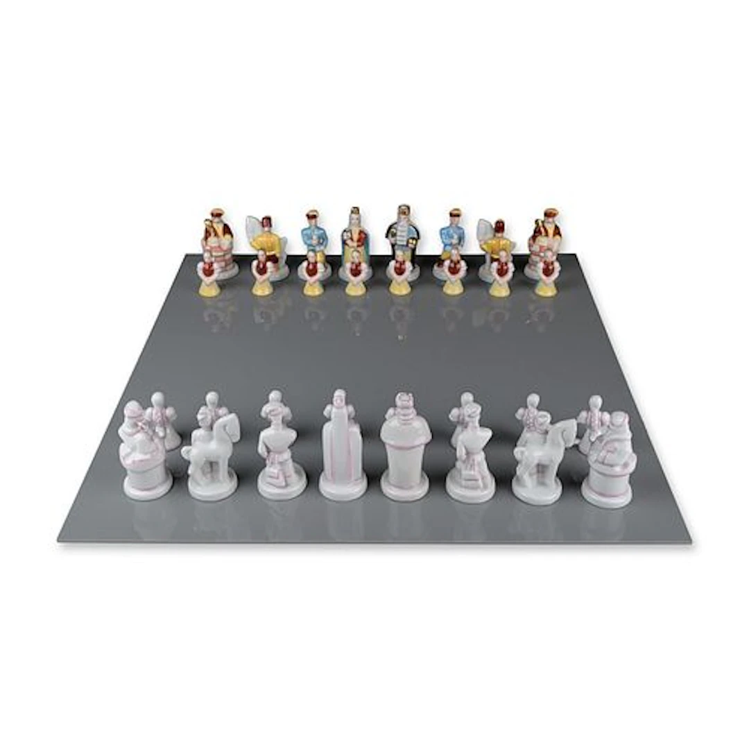 32pc Herend Hungary Hand-Painted Chess Set