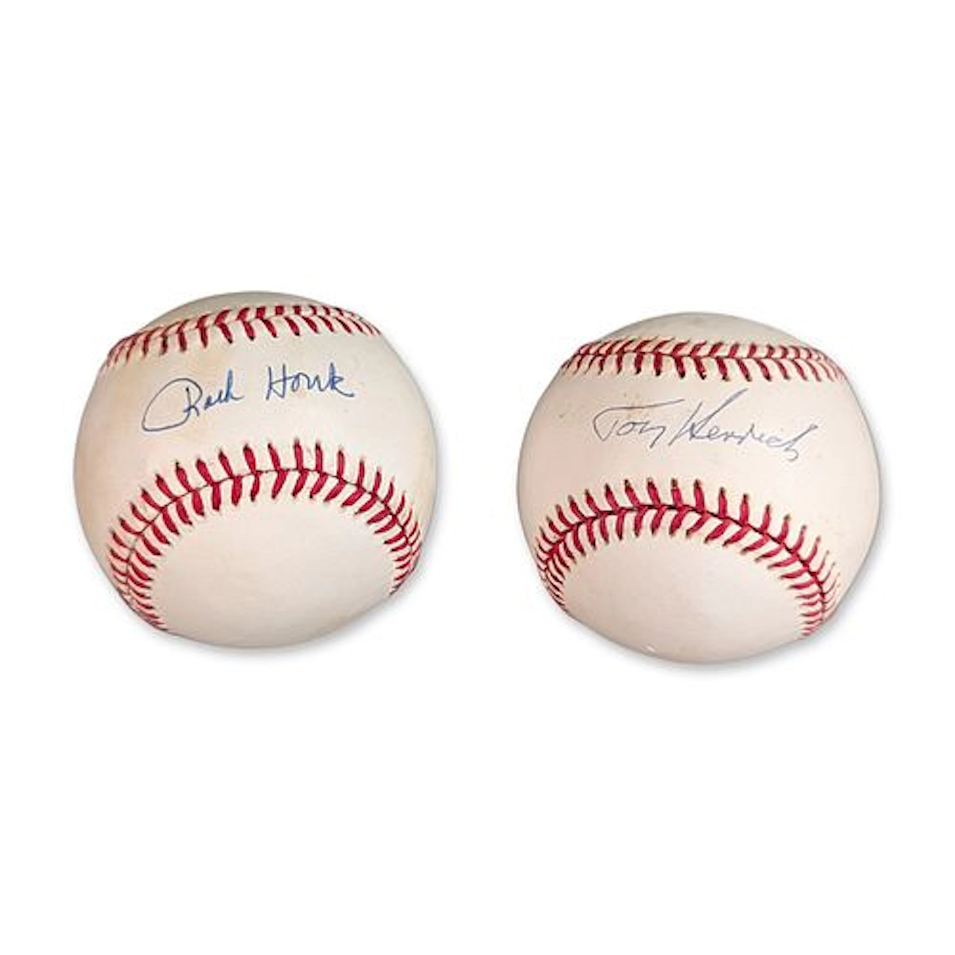 2pc PSA/DNA Ralph Houk and Tony Henrich Signed American League Baseball w/ COA