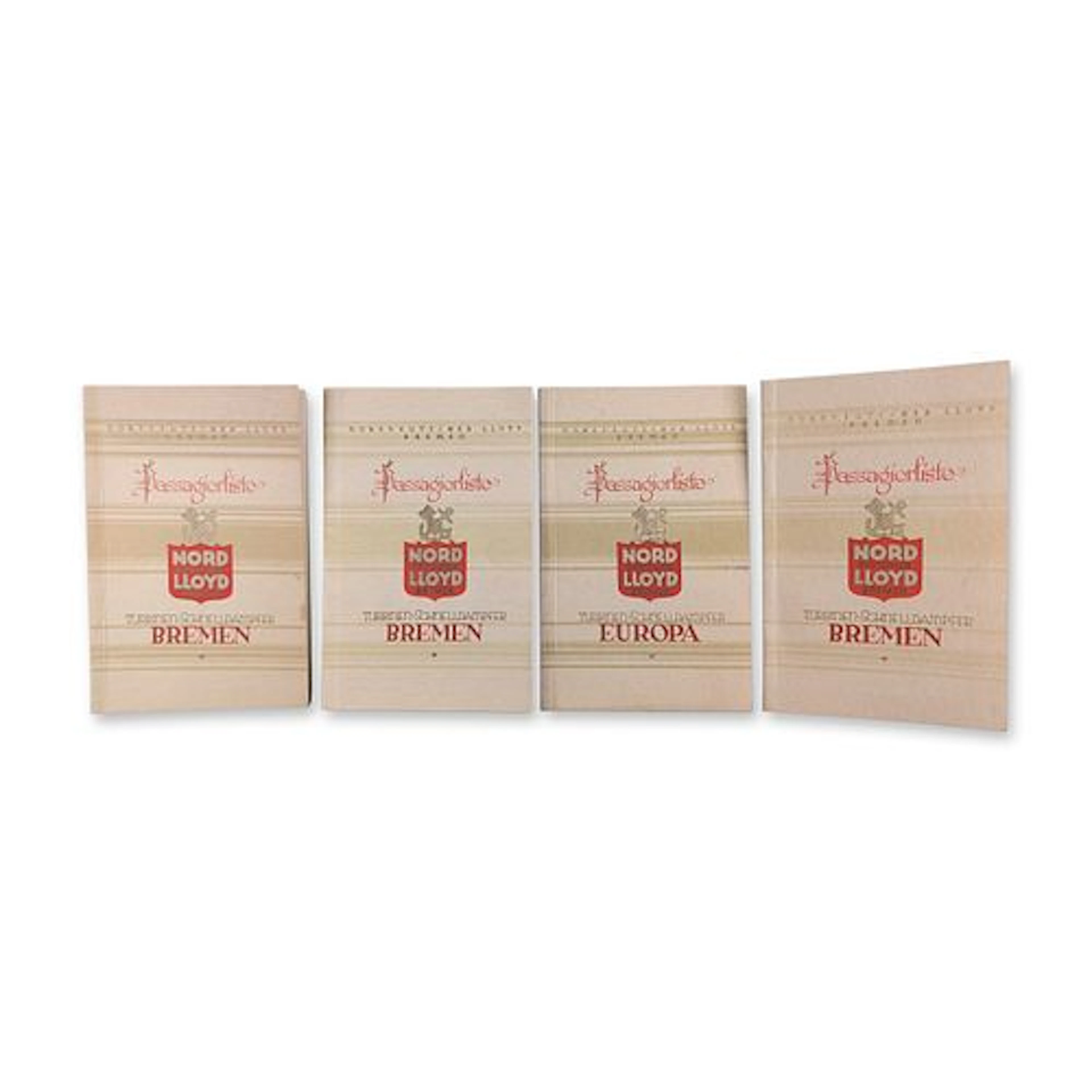 Set of Four Norddeutscher Lloyd Passenger List Booklets