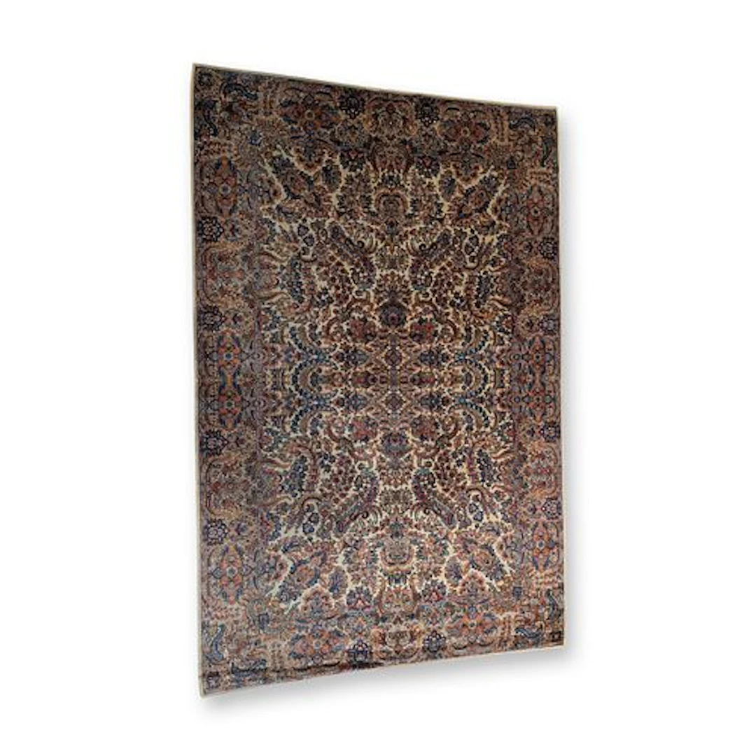 Mid-Century Vintage Karastan American Worsted Wool Kirman Pattern Area Rug