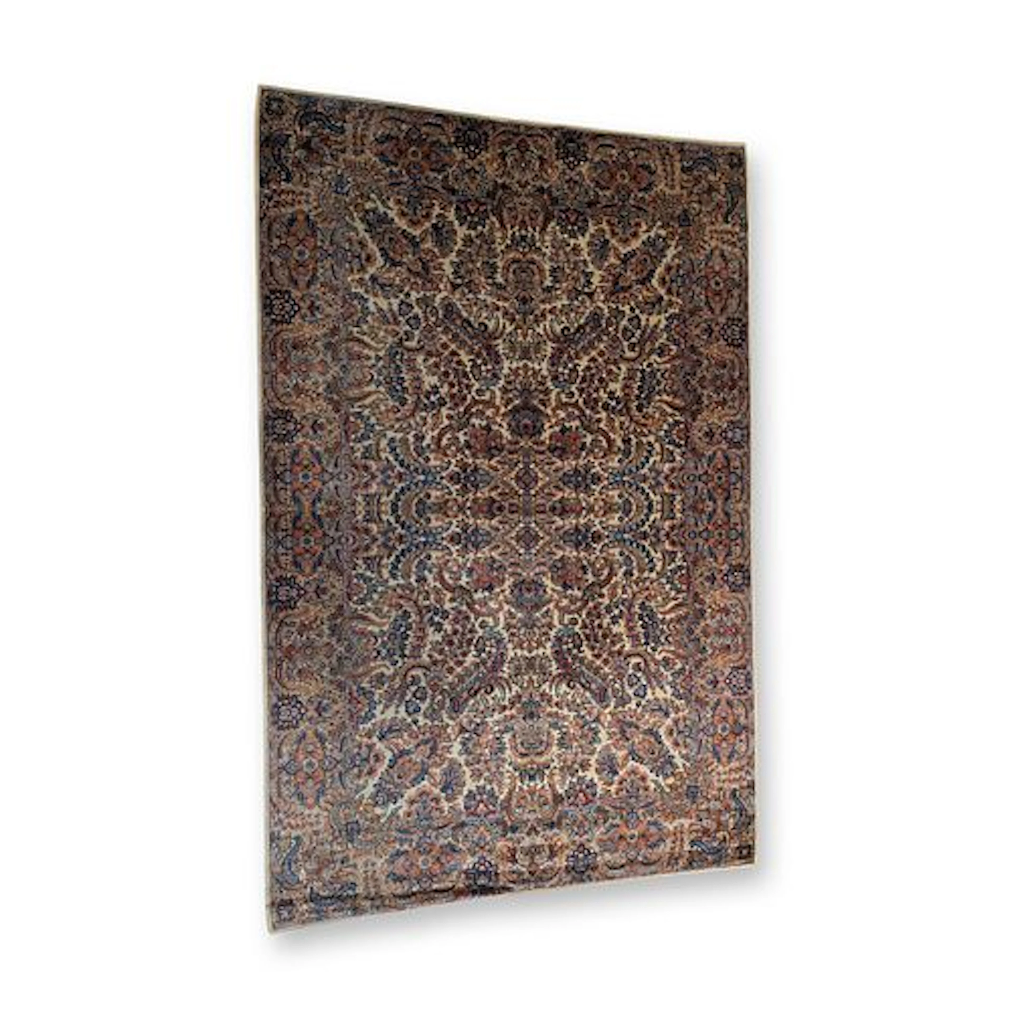 Mid-Century Vintage Karastan American Worsted Wool Kirman Pattern Area Rug