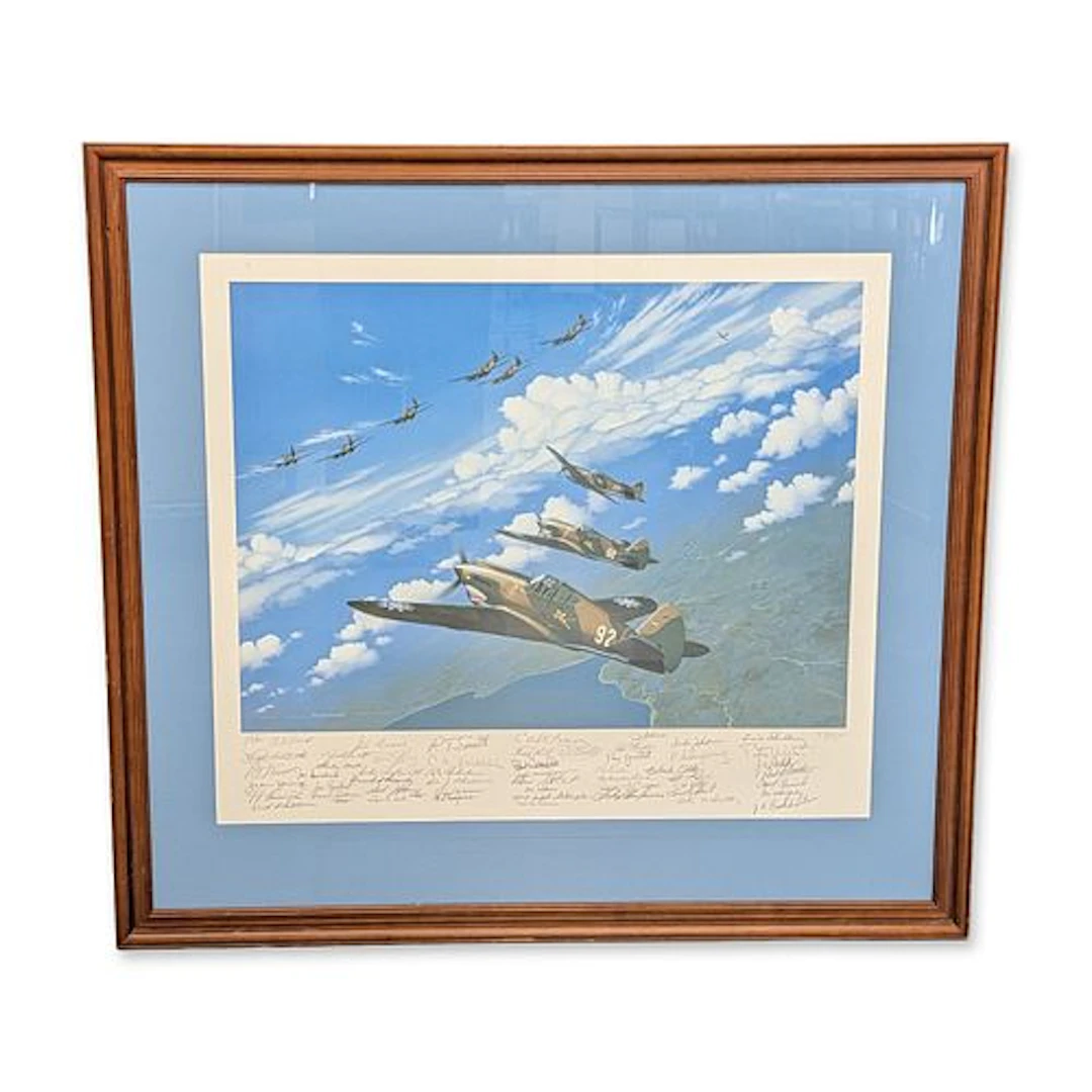 Stan Stokes Flying Tigers Limited Edition Veterans Multi-Signed Lithograph