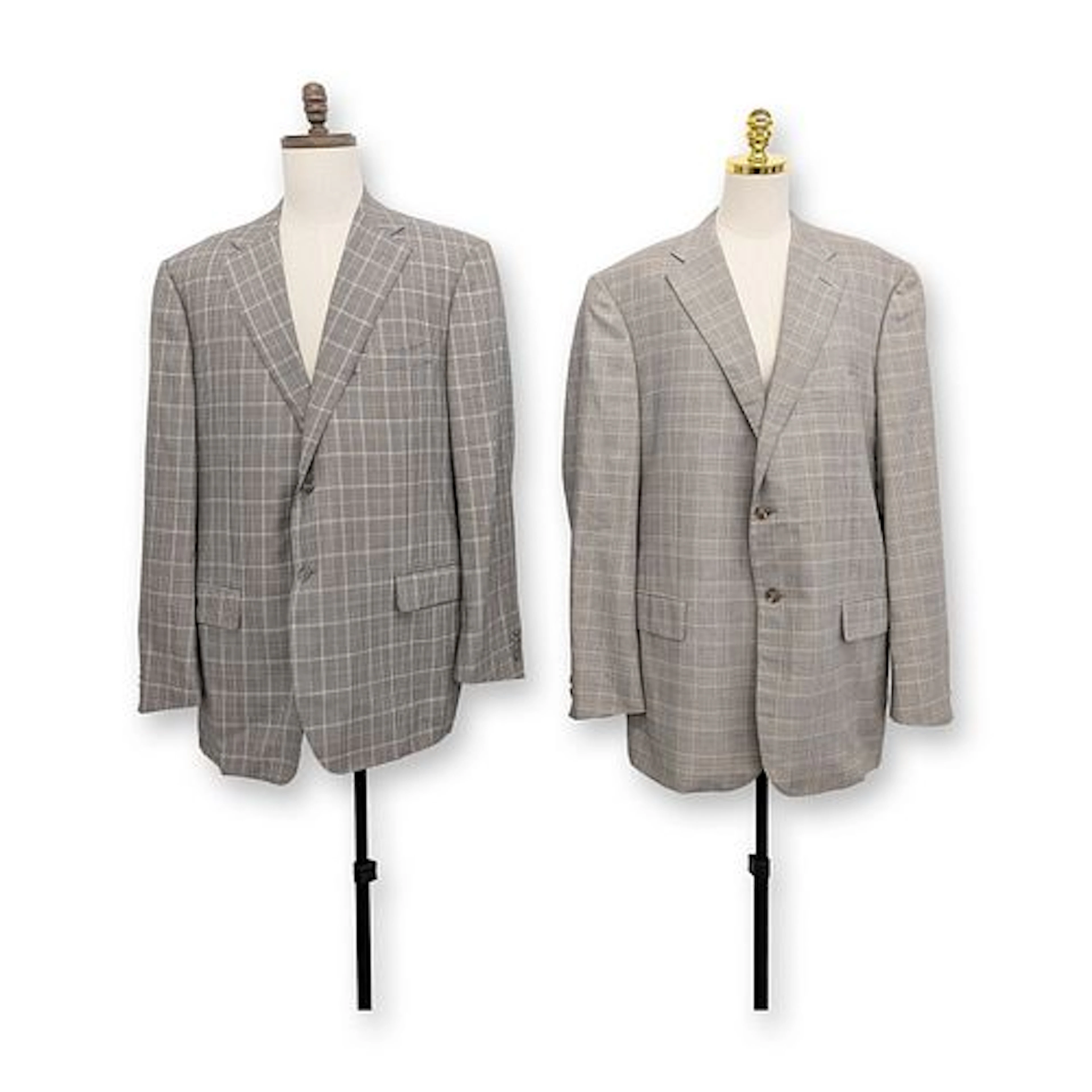 2pc Corneliani Plaid Wool and Silk Sport Coats