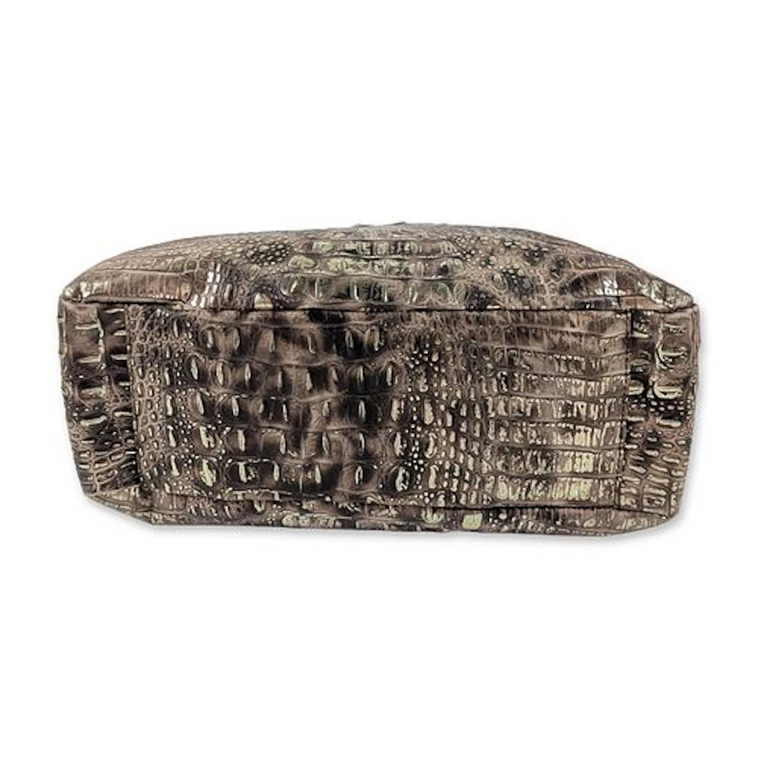 Claudia Firenze Italian Croc-Embossed Metallic Leather Tote