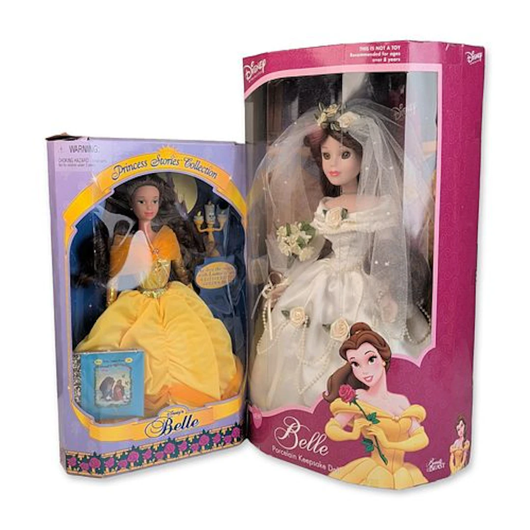 Two Mattel and Brass Key Disney's Belle Princess Stories Dolls