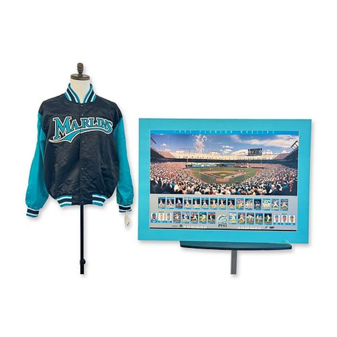 2pc Florida Marlins Starter Satin Varsity Jacket and 1993 Inaugural