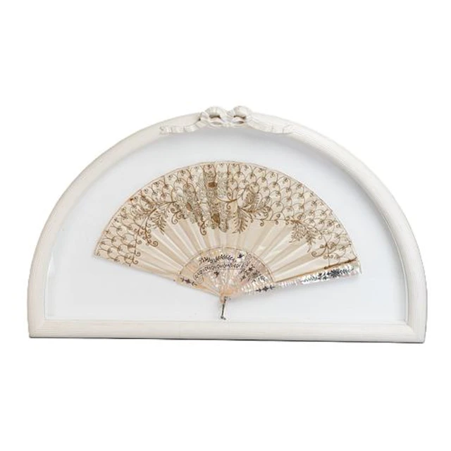 Antique Folding Hand Fan in Shadowbox