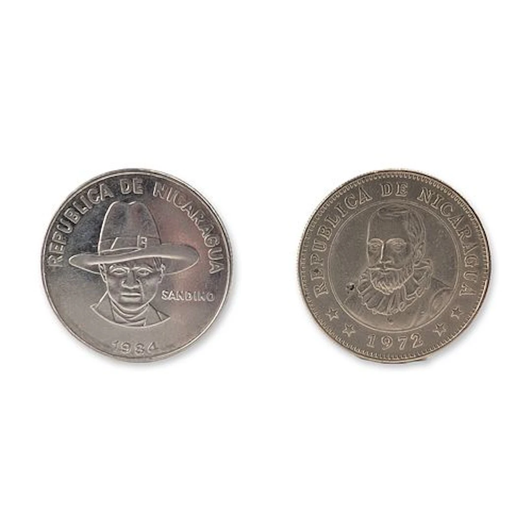 Two 1972, 1984 Nicaragua 1 Cordoba Coins