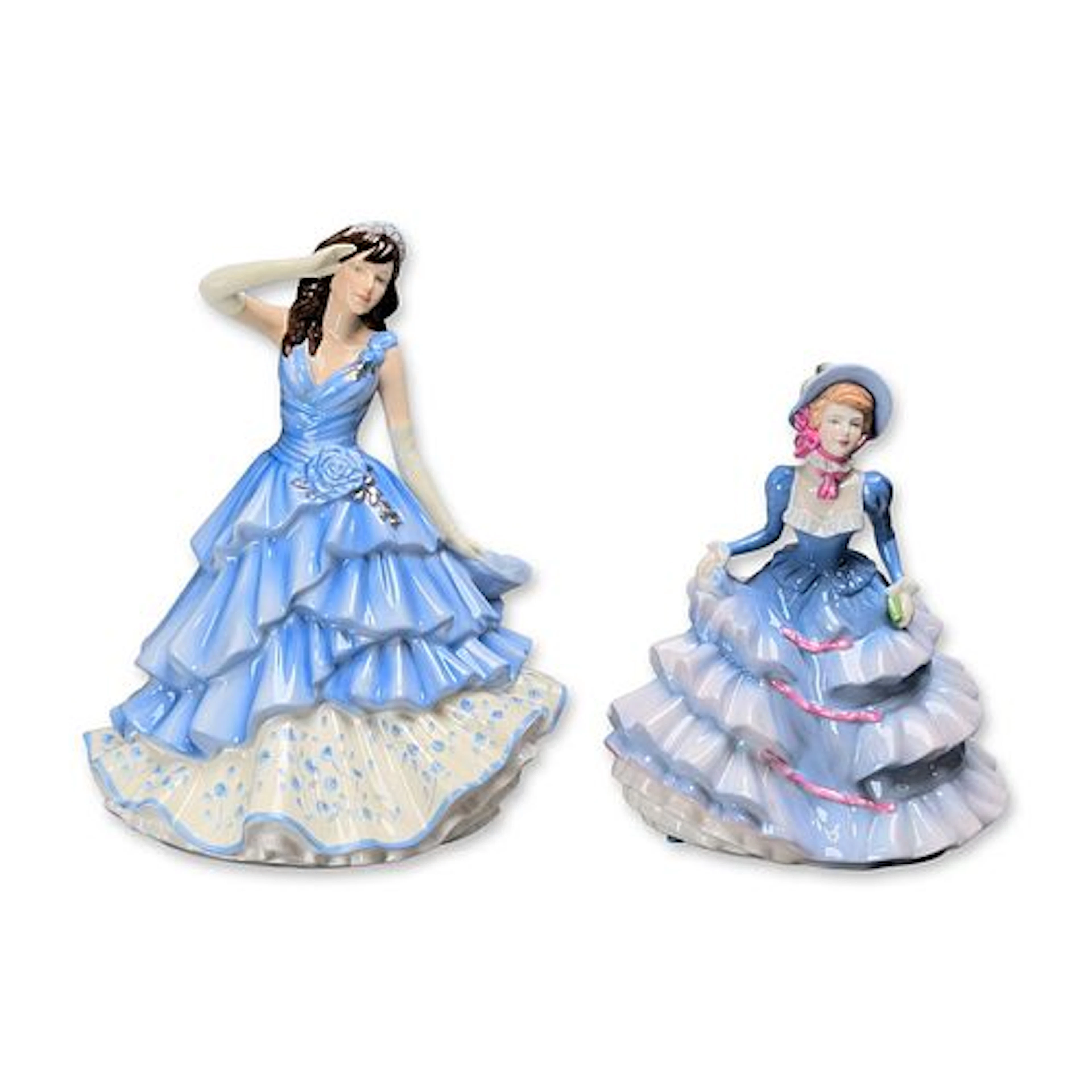 2pc Royal Doulton Pretty Ladies Bone China Figurines
