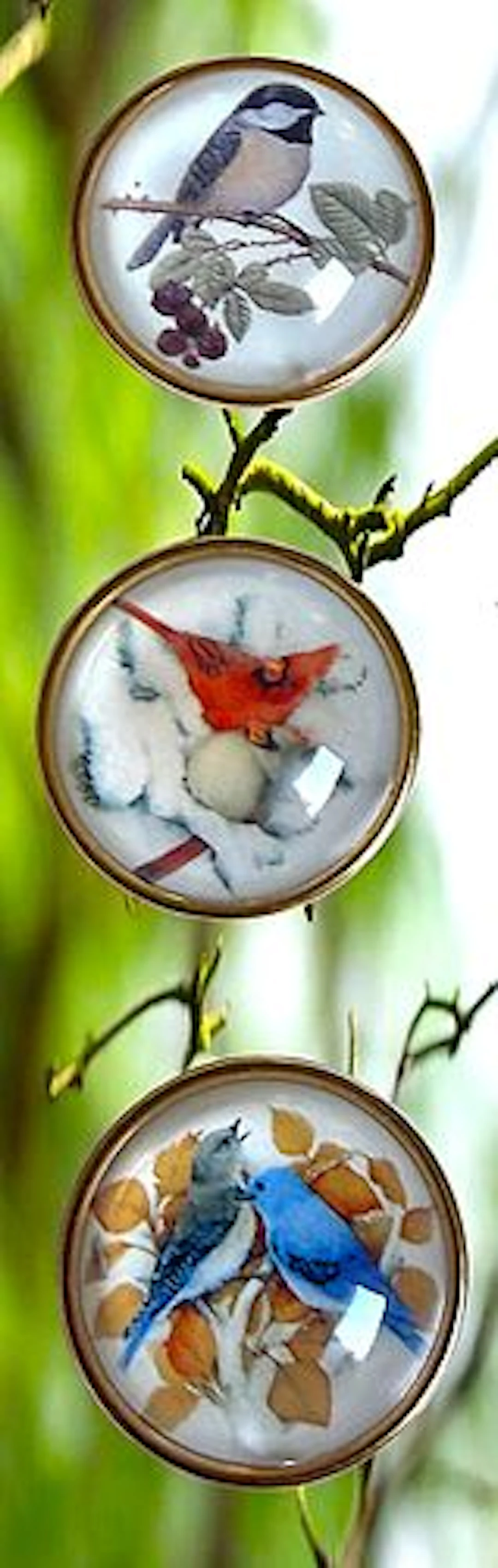 A SMALL CARD OF DIIVISION 3 PAPER UNDER GLASS BUTTONS