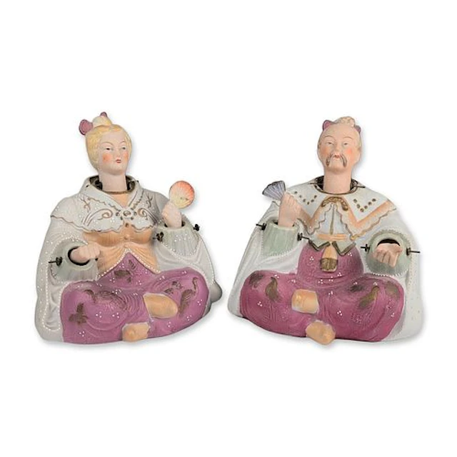 Pair of Ardalt Bisque Porcelain Nodder Figurines
