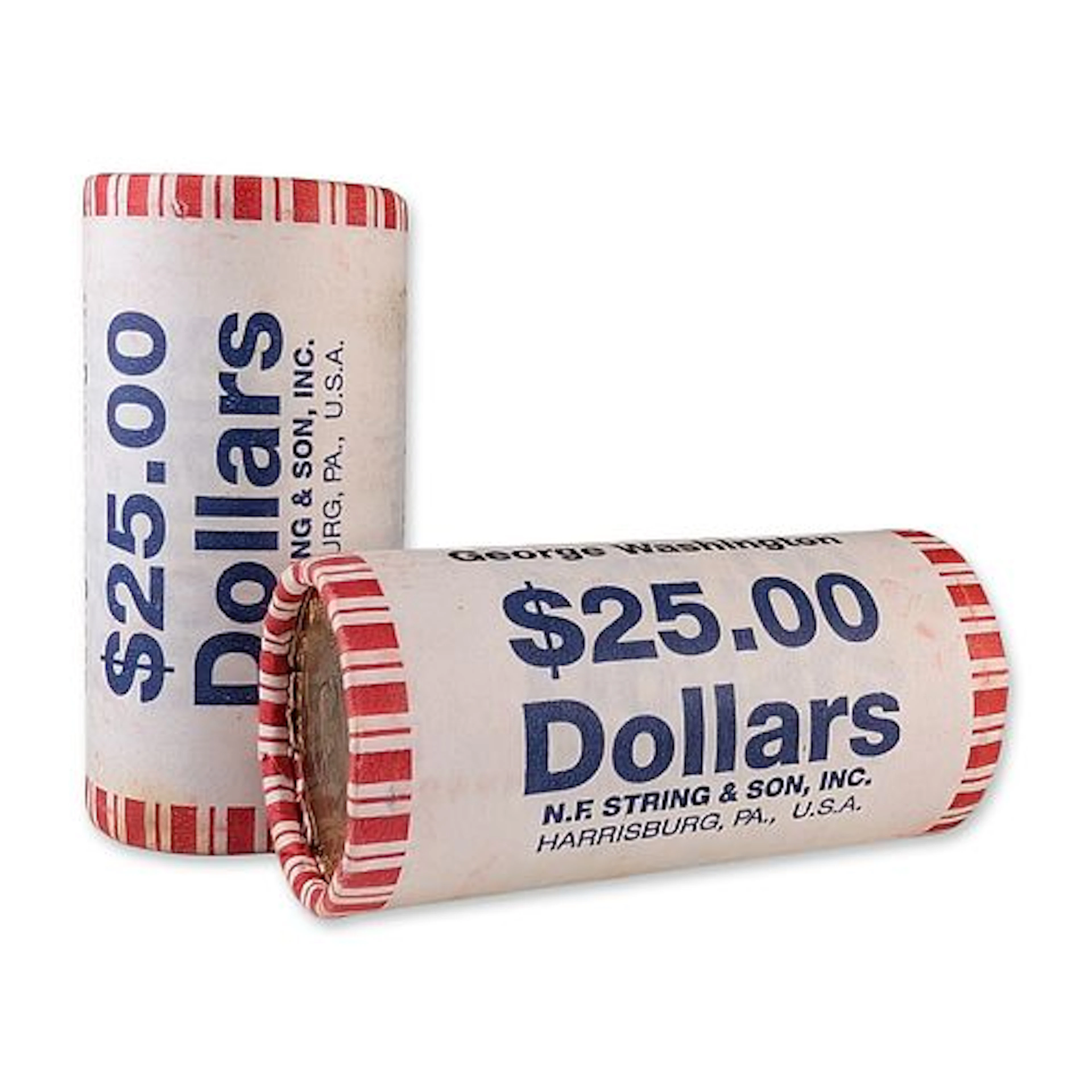 2pc 2007 US Presidential Twenty-Five-Dollar Coin Rolls, George Washington